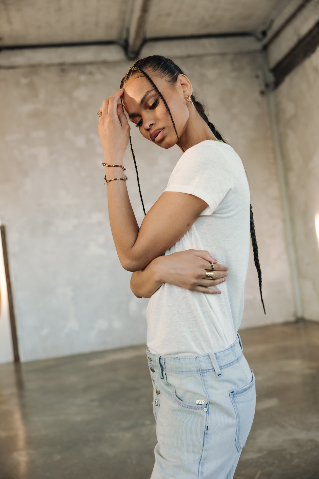 

V-neck T-shirt Woman Taile Ribbon sage | Freeman T. Porter