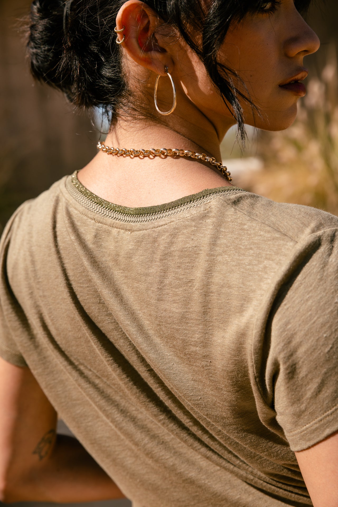 

V-neck T-shirt Women Taile Ribbon aloe | Freeman T. Porter