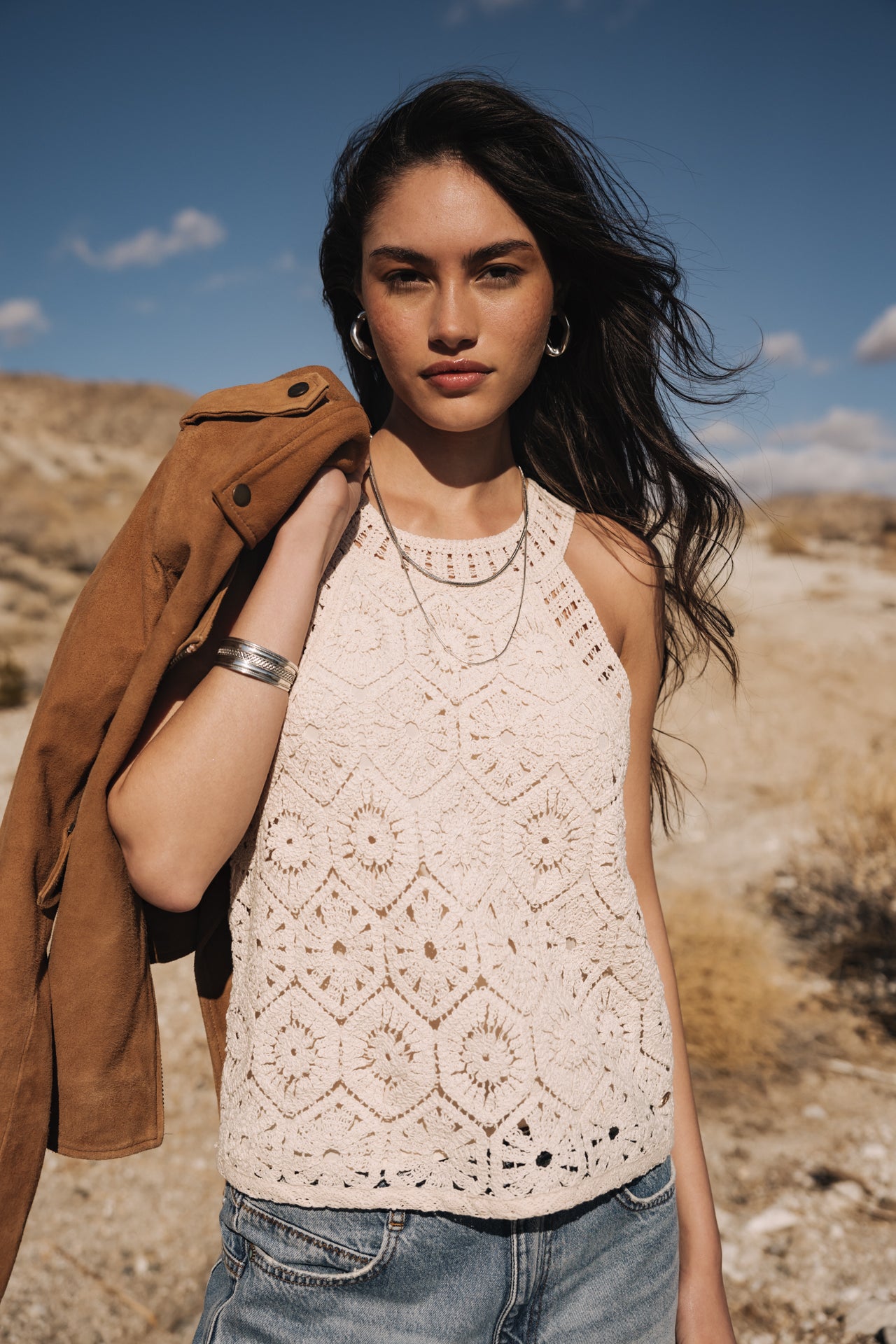 

Camiseta de tirantes Mujer Donia Crochet ecru | Freeman T. Porter