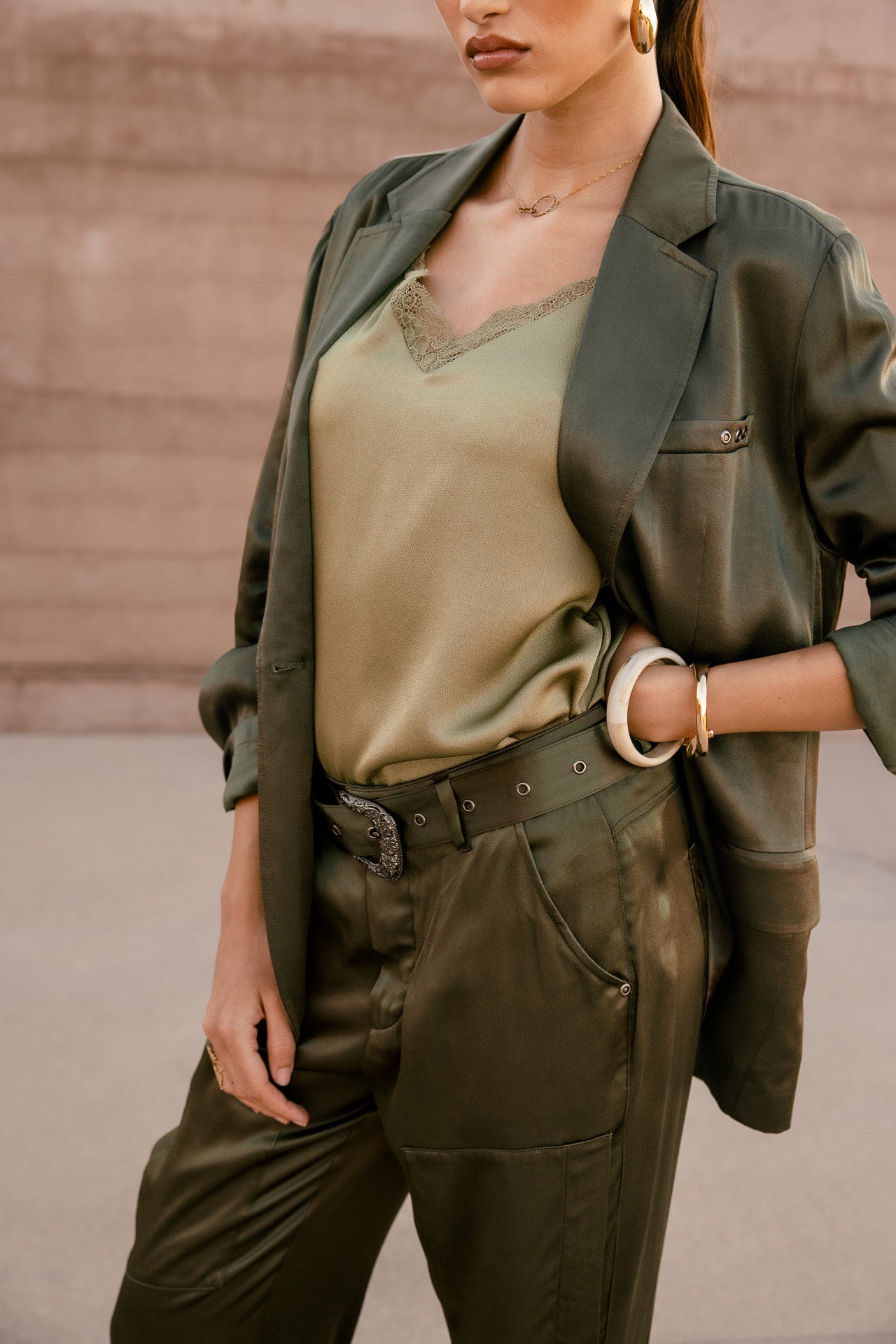 

Top nuisette Femme Seliane Plain deep lichen green | Freeman T. Porter