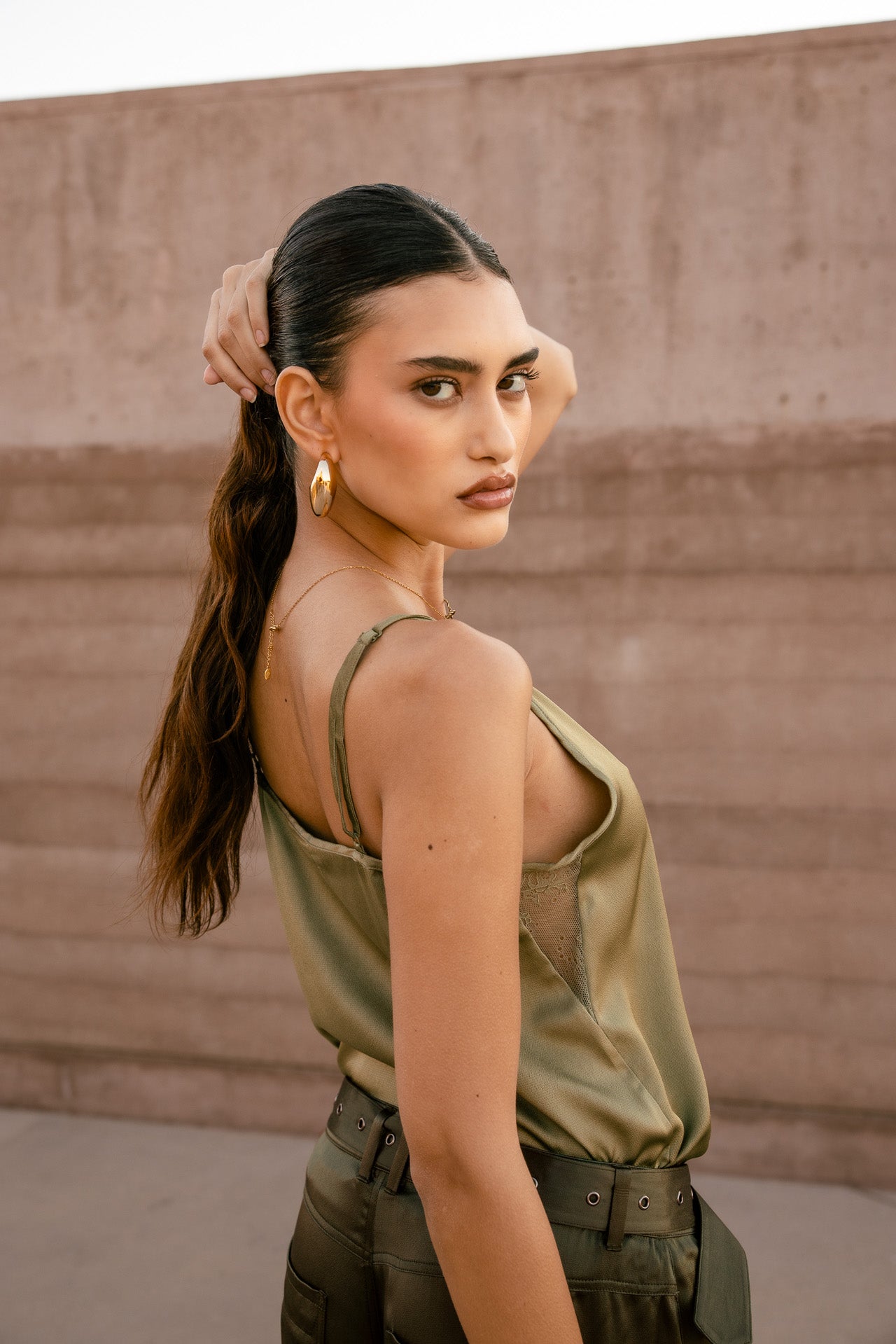 

Top nuisette Femme Seliane Plain deep lichen green | Freeman T. Porter