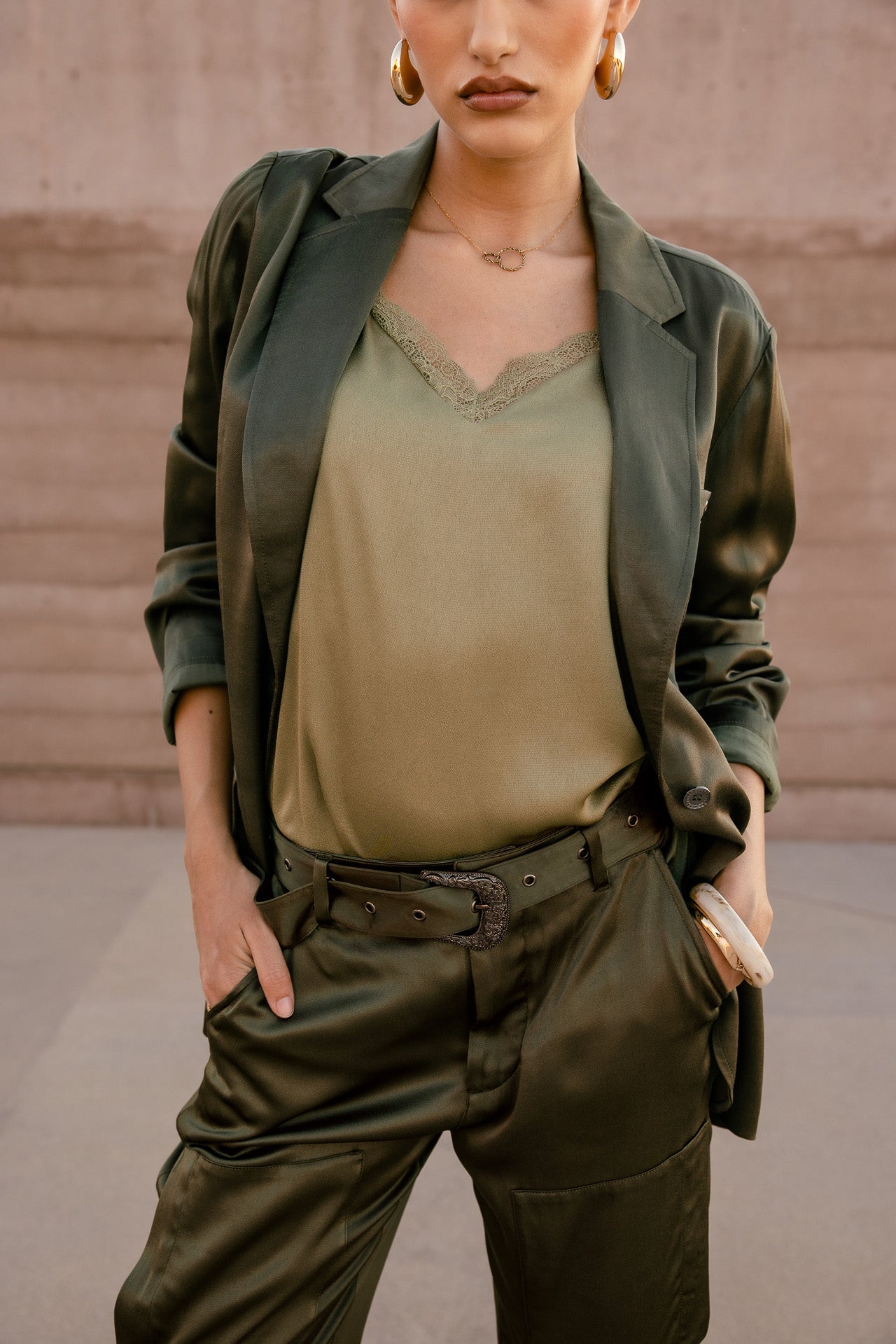 

Top nuisette Femme Seliane Plain deep lichen green | Freeman T. Porter