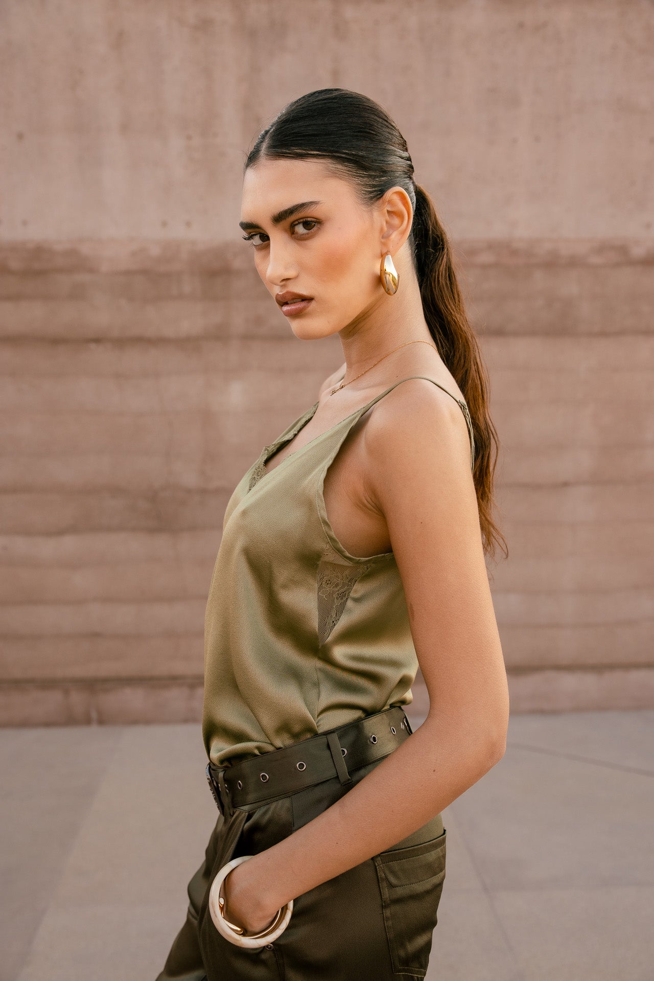 

Top nuisette Femme Seliane Plain deep lichen green | Freeman T. Porter