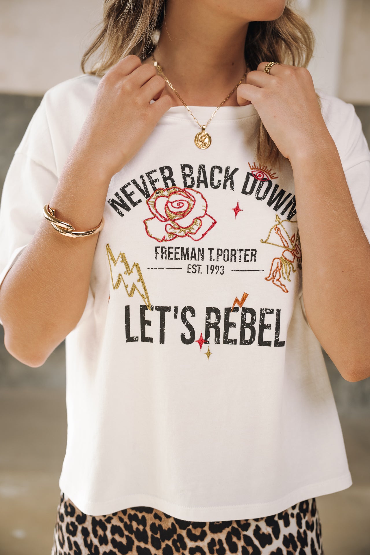 

T-shirt imprimé Femme Trade Rebel off white | Freeman T. Porter