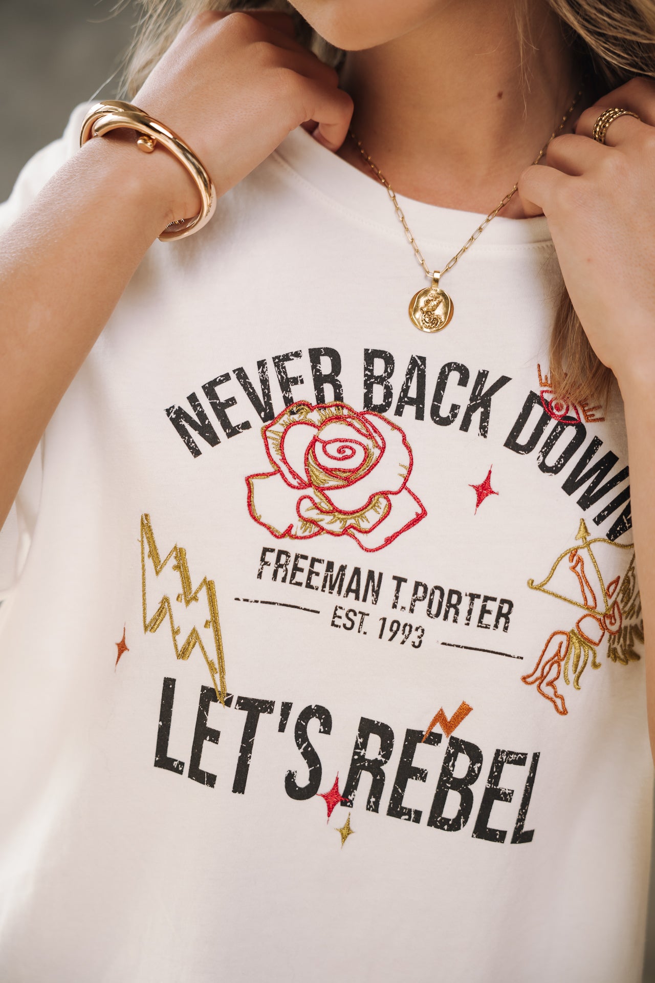 

T-shirt imprimé Femme Trade Rebel off white | Freeman T. Porter