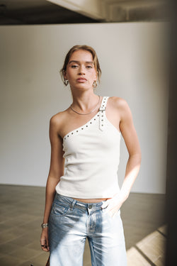 

Asymmetrisches Top Damen Danae Rib white | Freeman T. Porter