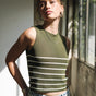 

Mesh top Woman Dori Stripes Cropped cypress | Freeman T. Porter