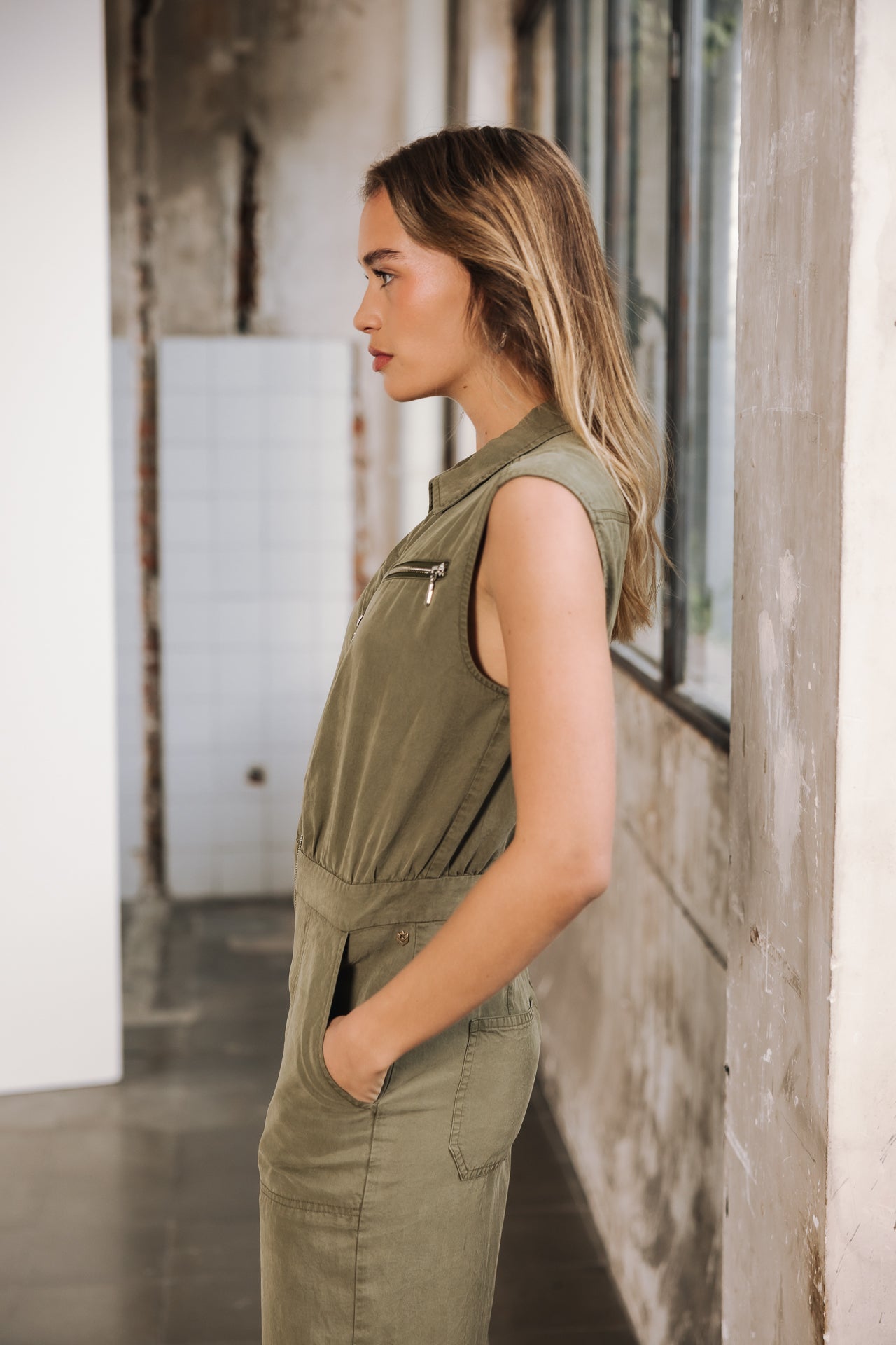 

Combinaison zippée Femme Martha Plain deep lichen green | Freeman T. Porter