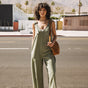 

Salopette loose en lin Femme Mariam deep lichen green | Freeman T. Porter