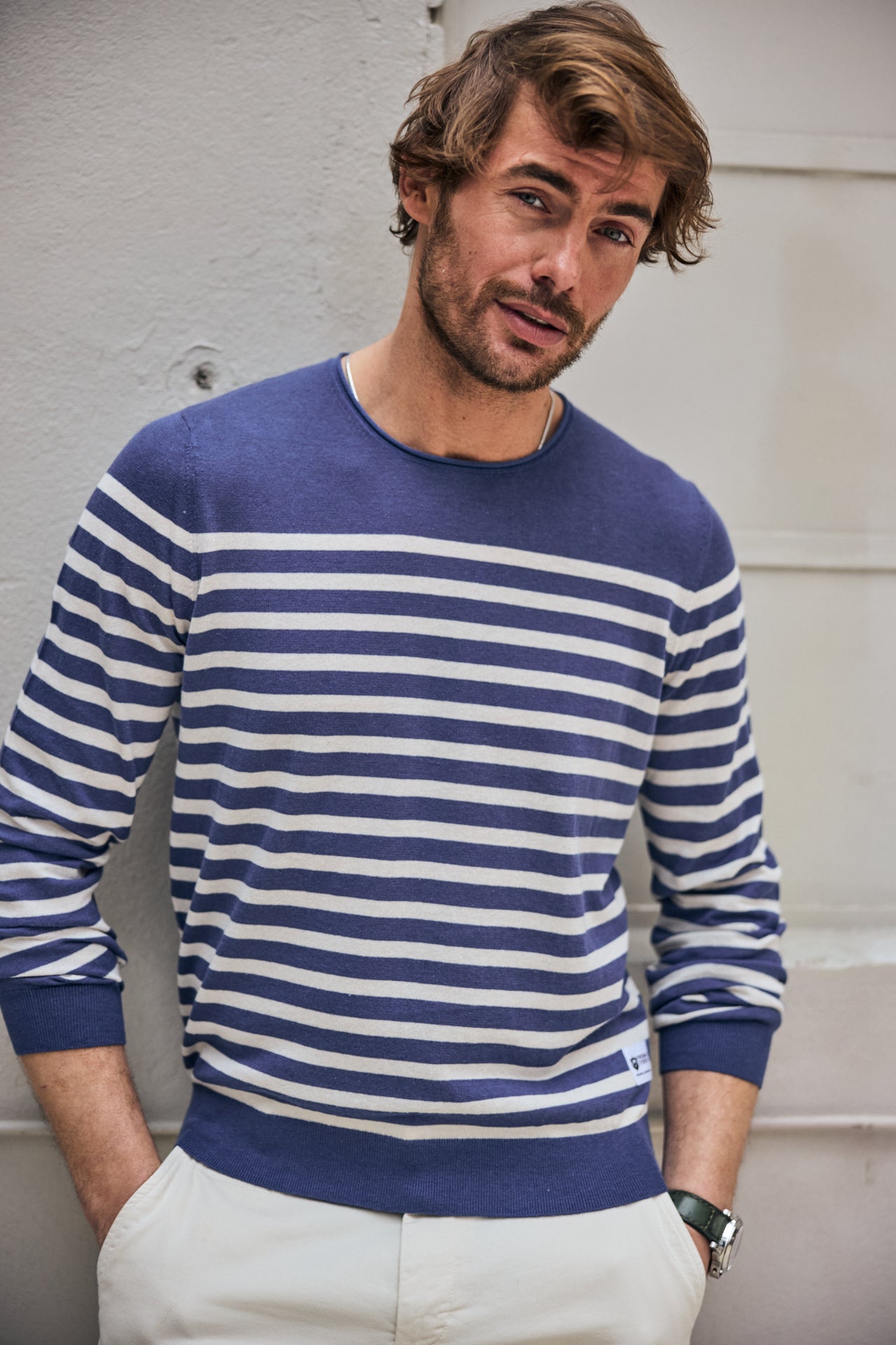 maille pour homme rayée