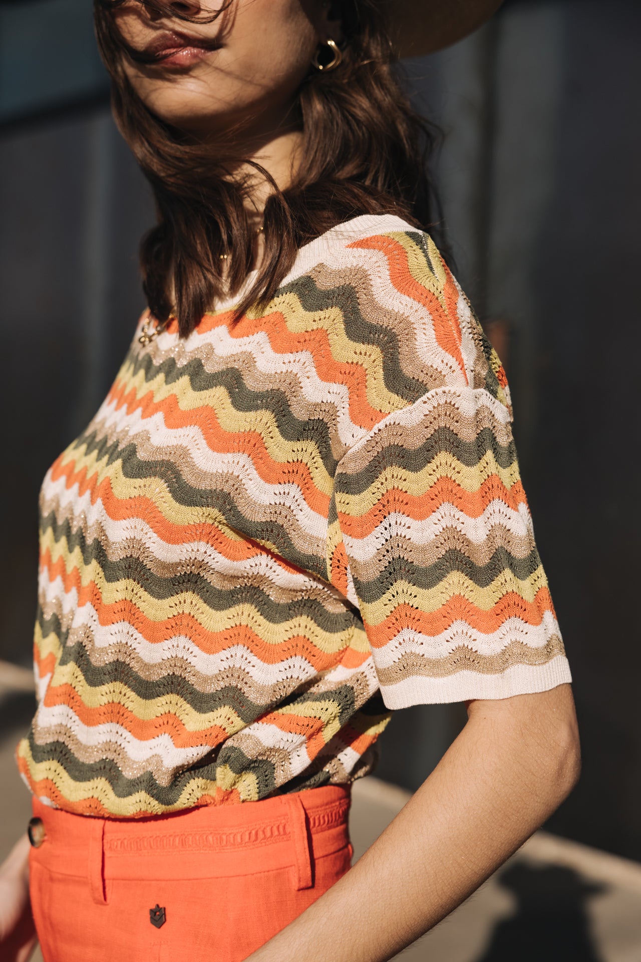 

Crochet T-shirt Woman Pelona Wavy green | Freeman T. Porter