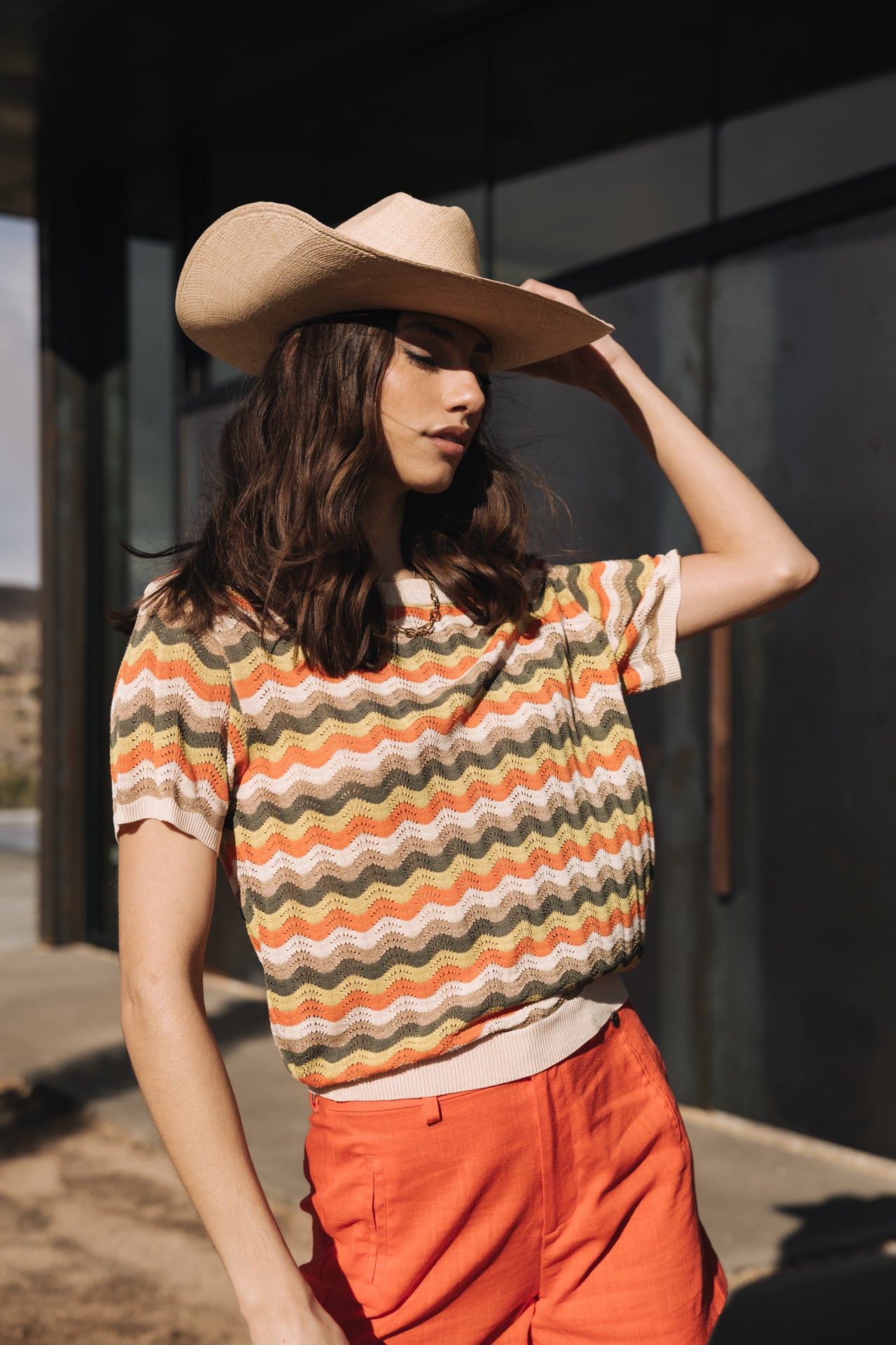 

Crochet T-shirt Woman Pelona Wavy green | Freeman T. Porter