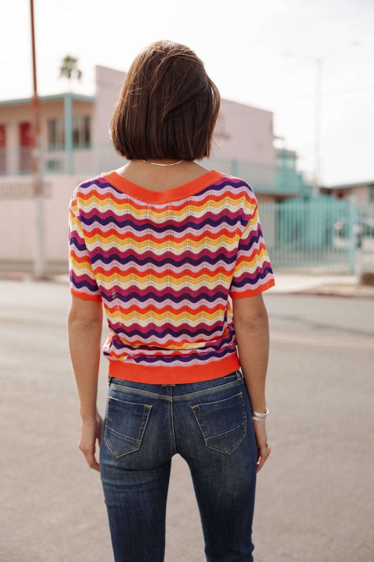 

T-shirt crochet Femme Pelona Wavy tigerlily | Freeman T. Porter