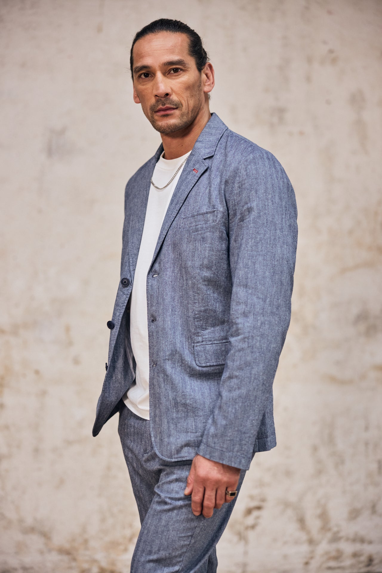 

Slim-fit blazer Men Tomass Chevron ensign blue | Freeman T. Porter