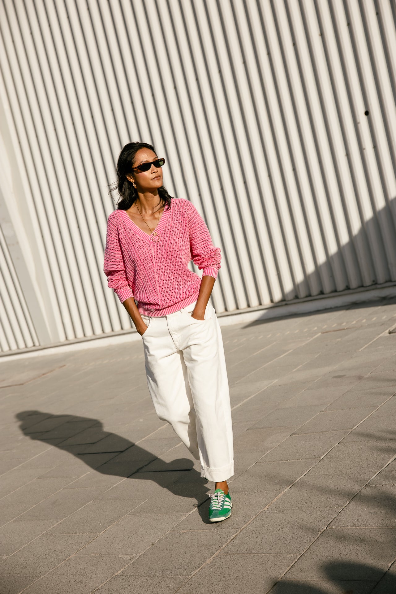 AMI PARIS - Pull Ami de Coeur Unisexe Rose Poudre Ivoire AMI PARIS - Pull Ami de Coeur Unisexe Rose Poudre Ivoire