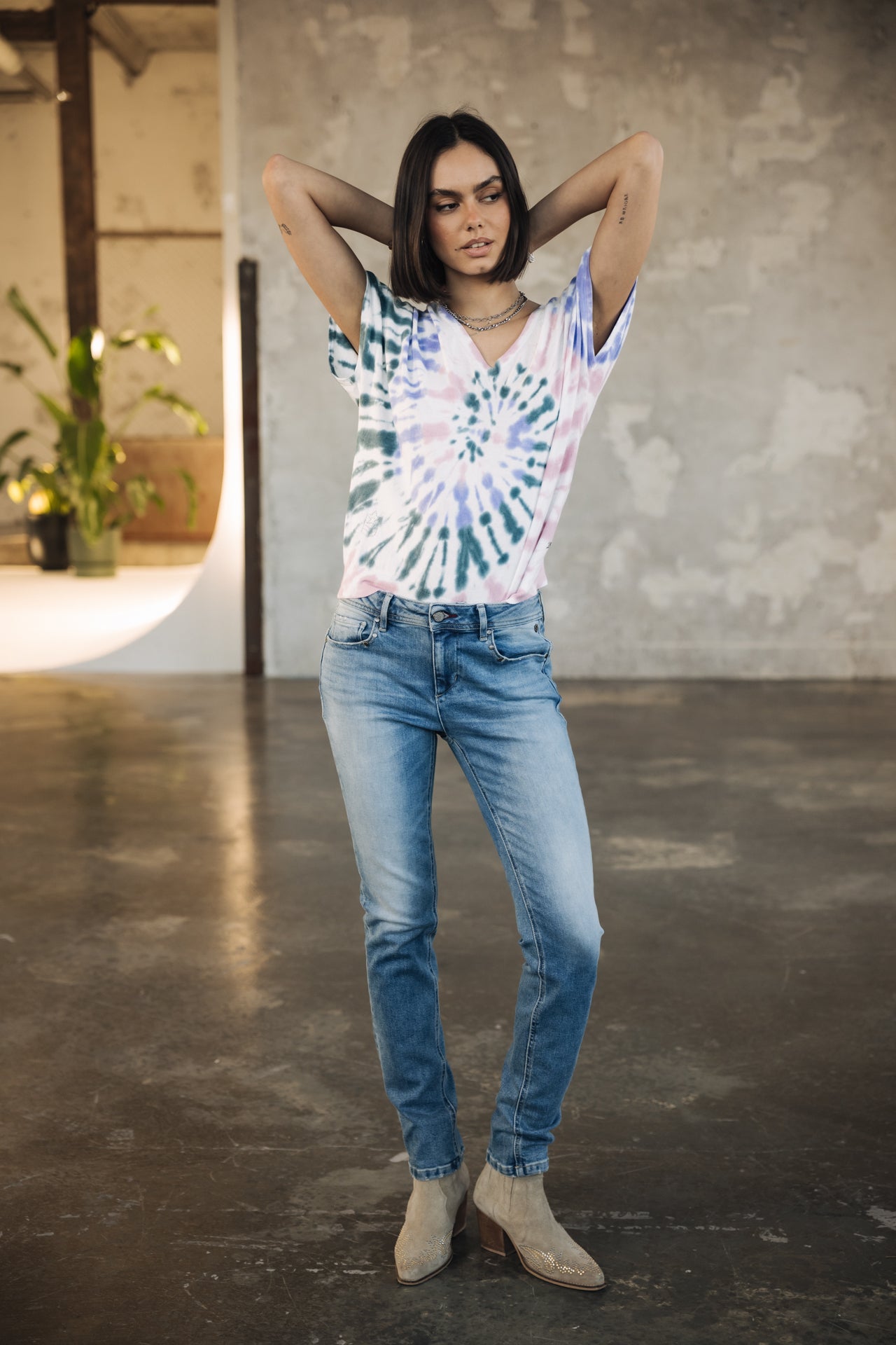 

T-shirt tie & dye Femme Philia Snail pink | Freeman T. Porter