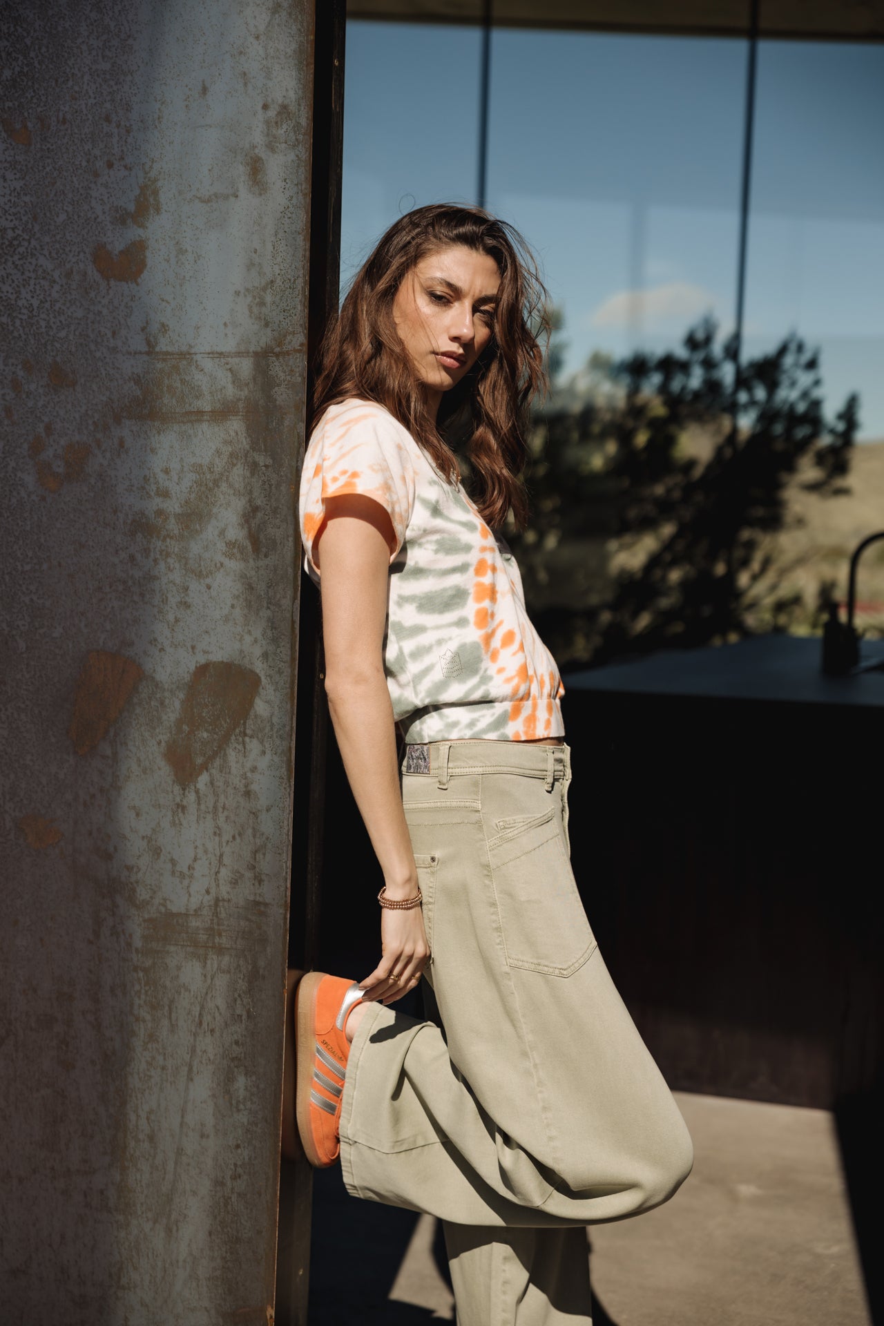 

Tie & Dye T-Shirt Frau Philia Snail orange | Freeman T. Porter