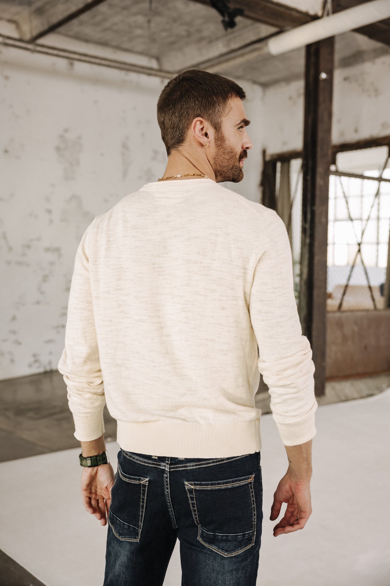 

Pullover mit Rundhalsausschnitt Mann Solino Sluby light gray | Freeman T. Porter