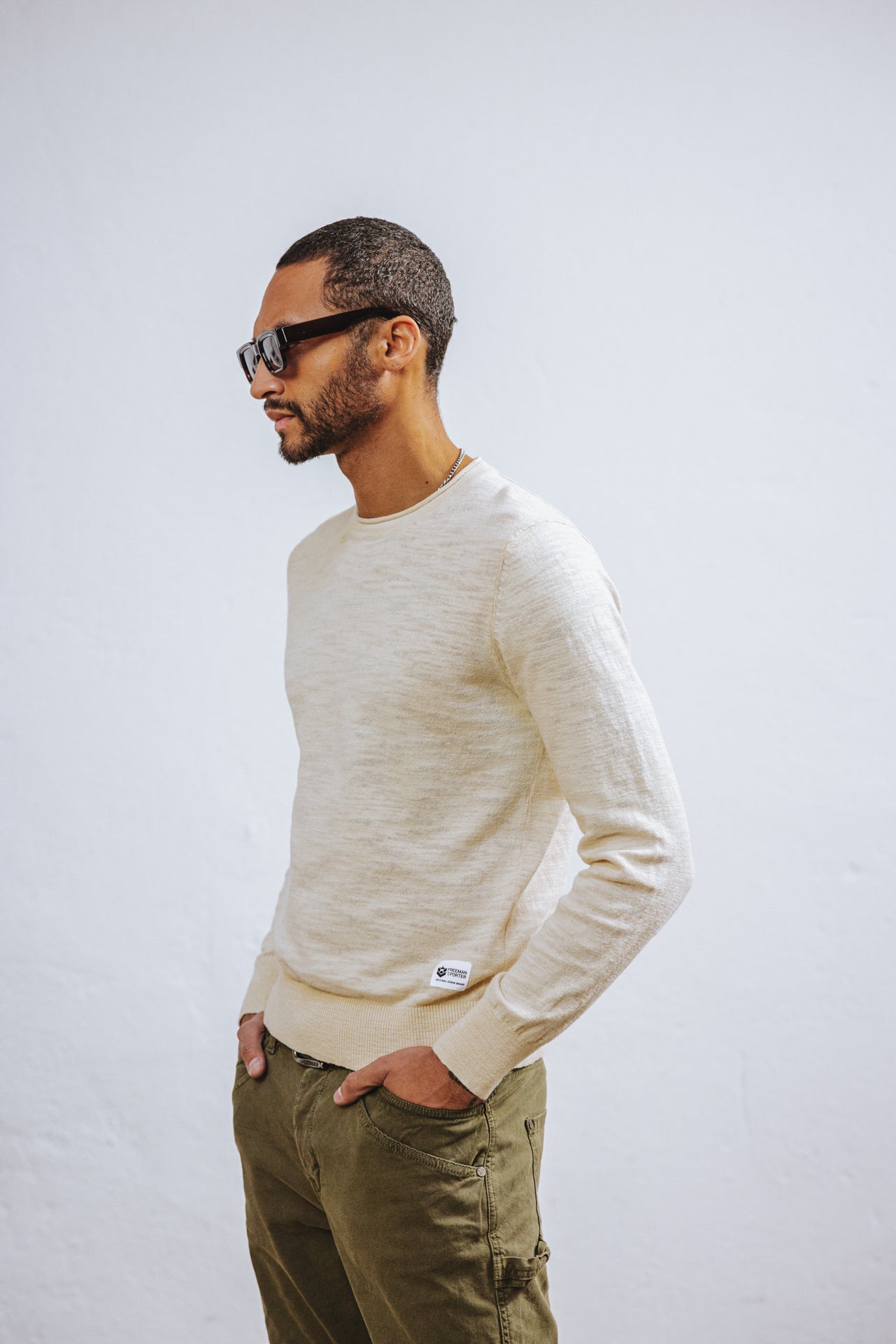 

Pull col rond Homme Solino Sluby light gray | Freeman T. Porter