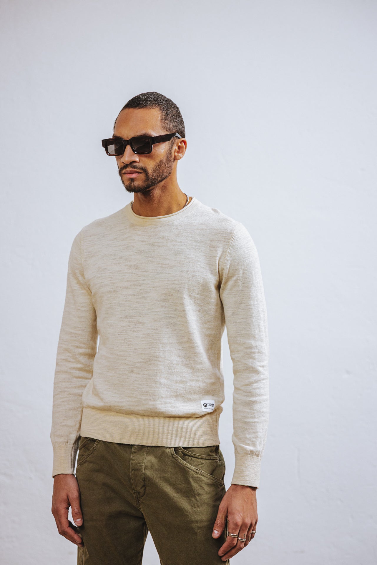 

Pull col rond Homme Solino Sluby light gray | Freeman T. Porter