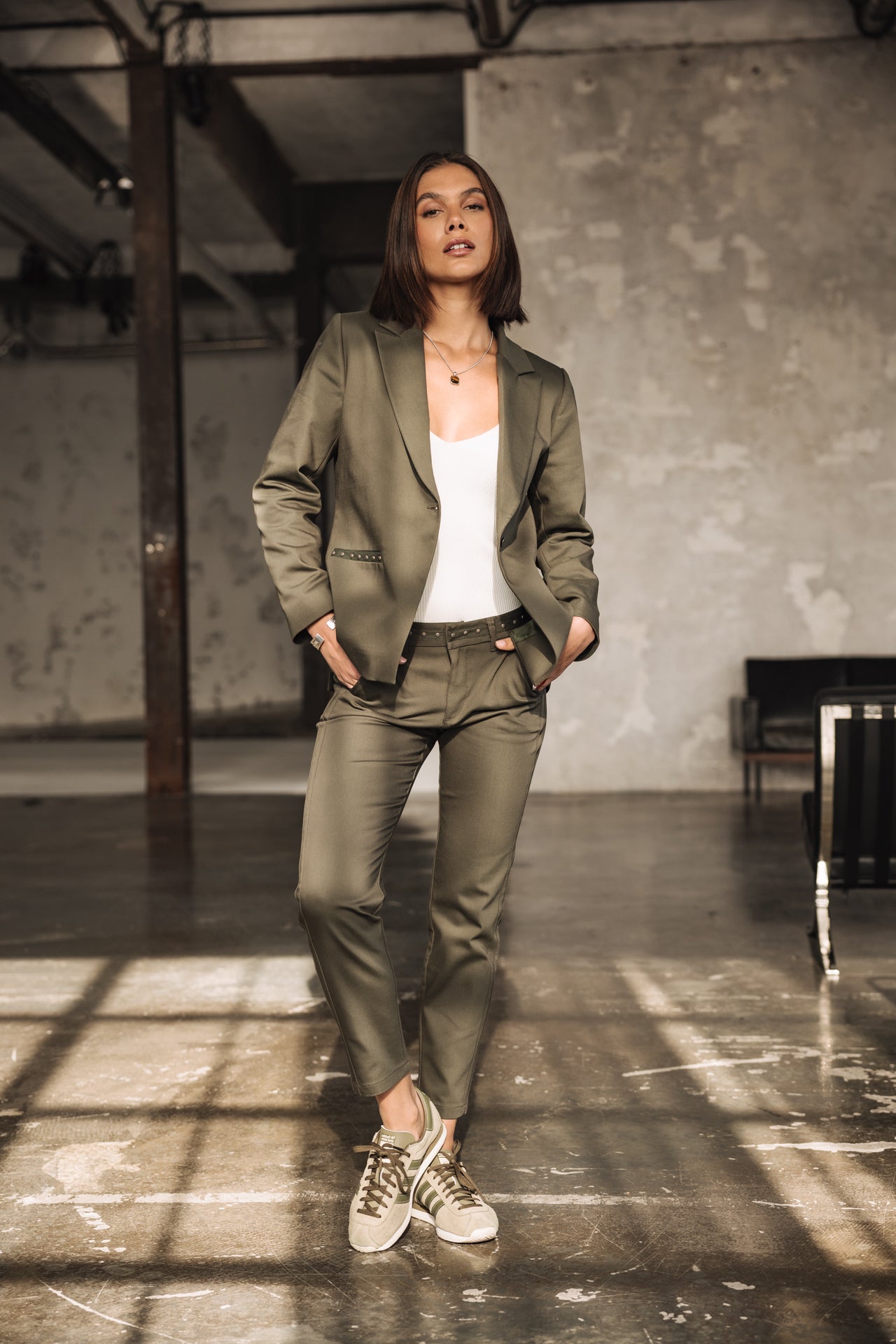 

Blazer droit Femme Bernie Polyneo Light four leaf clover | Freeman T. Porter