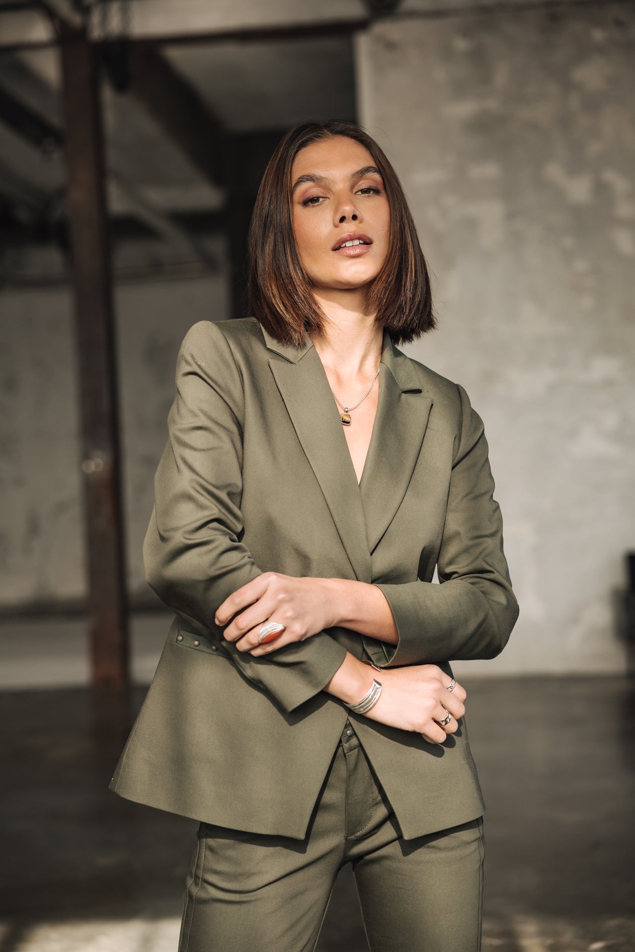 

Blazer droit Femme Bernie Polyneo Light four leaf clover | Freeman T. Porter