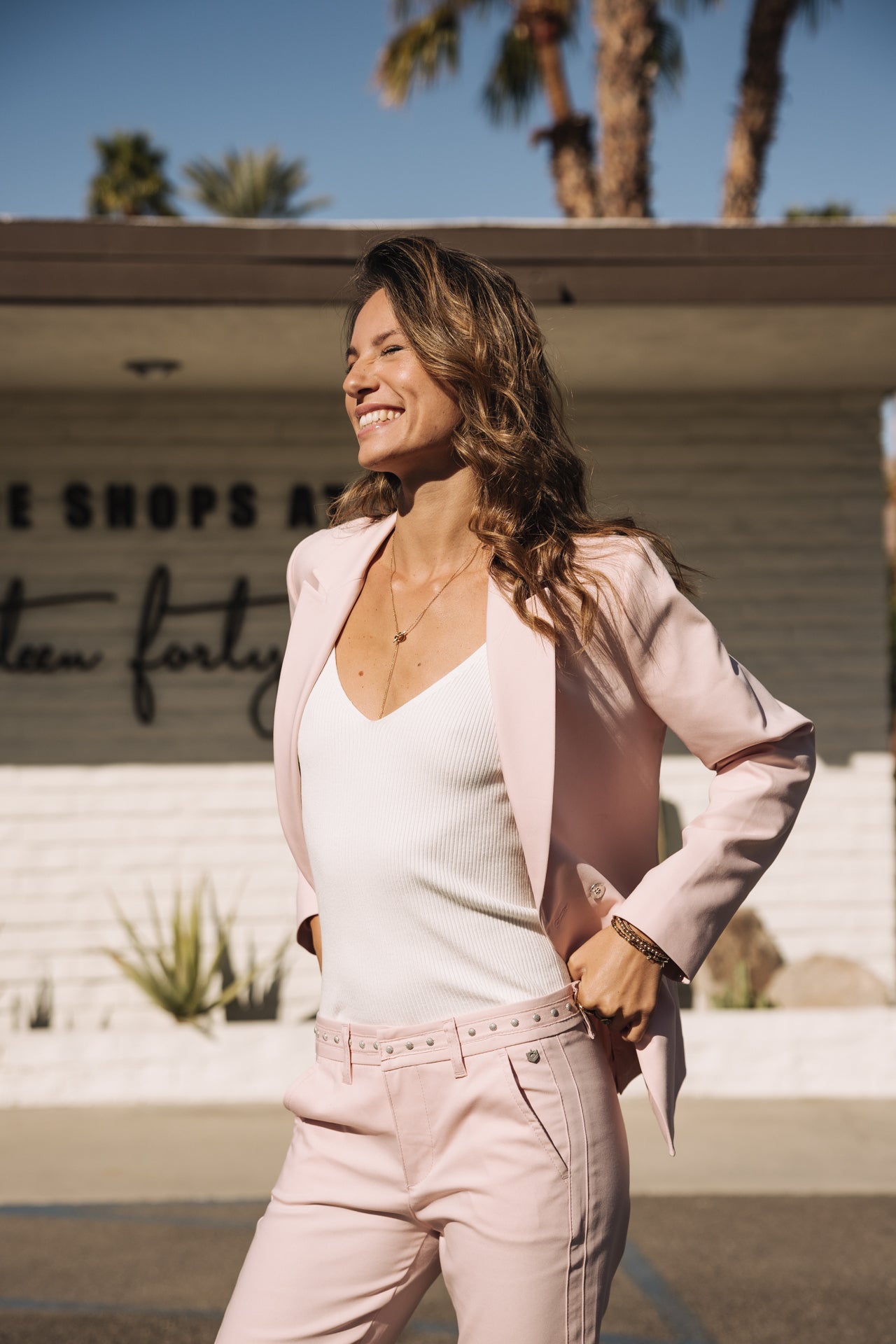 

Straight blazer Woman Bernie Polyneo Light light pink | Freeman T. Porter