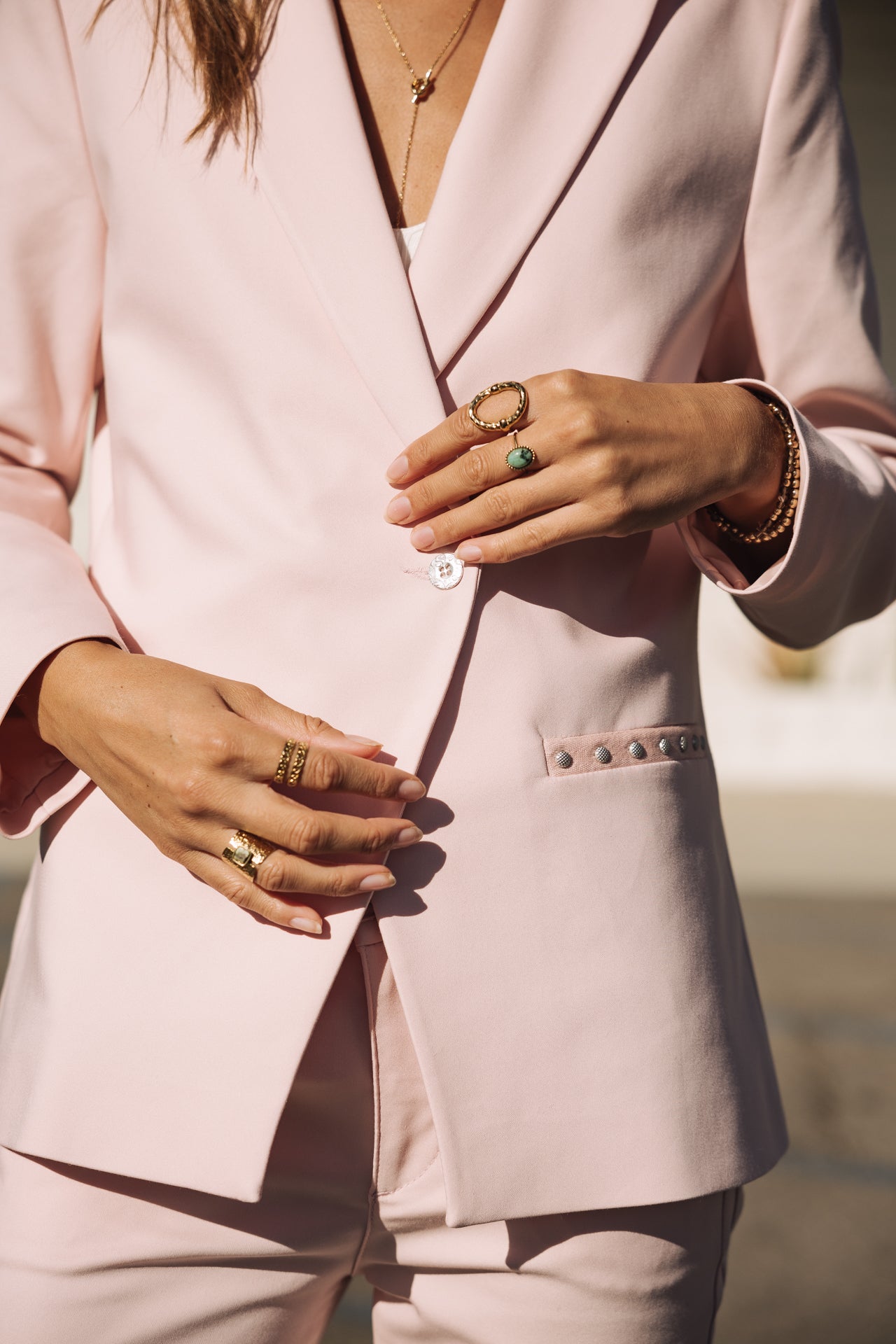 

Straight blazer Woman Bernie Polyneo Light light pink | Freeman T. Porter