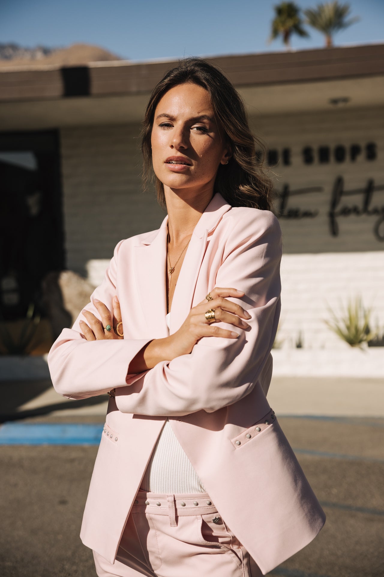 

Straight blazer Woman Bernie Polyneo Light light pink | Freeman T. Porter