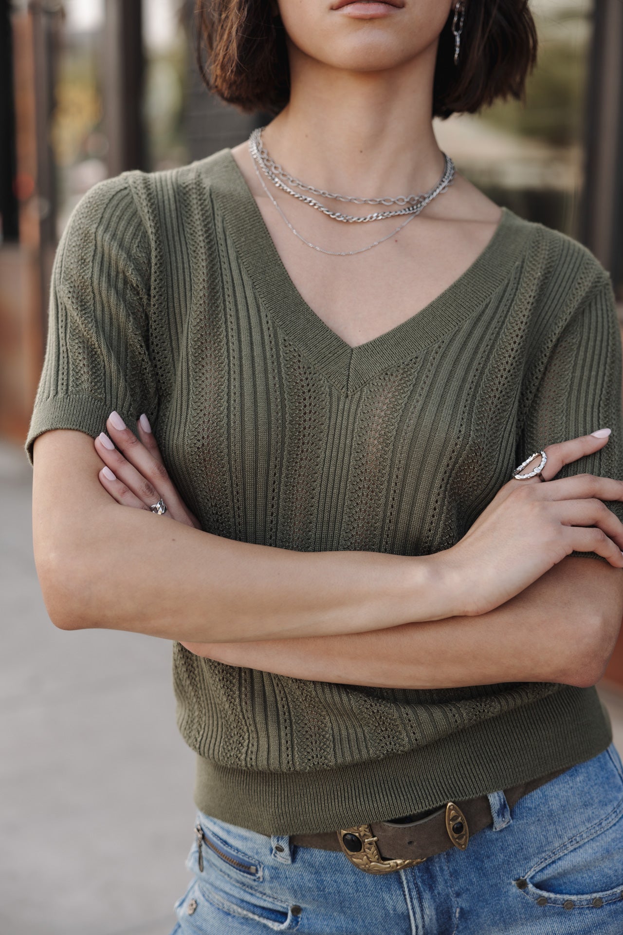 

Openwork T-shirt Woman Polane Rib four leaf clover | Freeman T. Porter