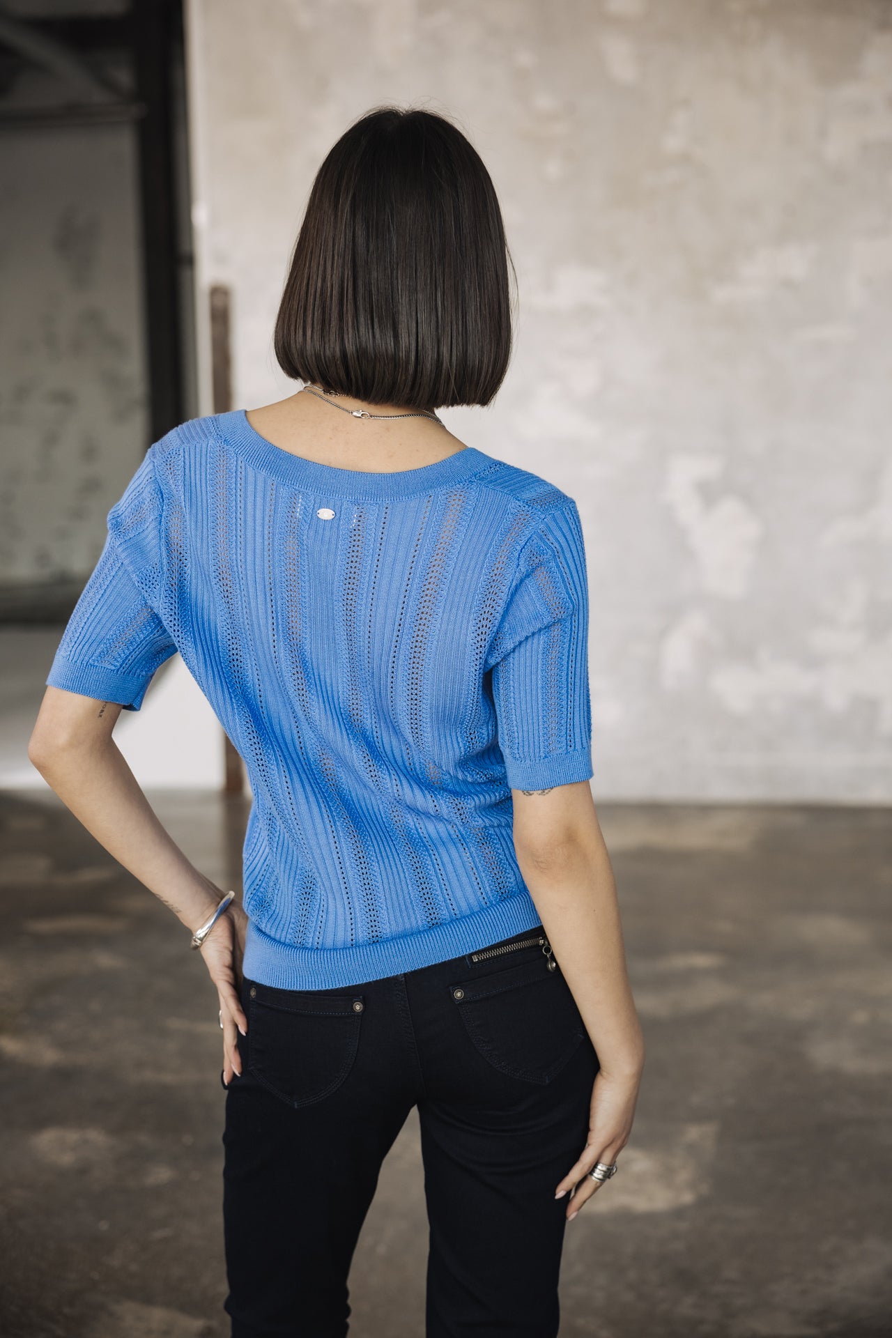 

Camiseta calada Mujer Polane Rib granada sky | Freeman T. Porter