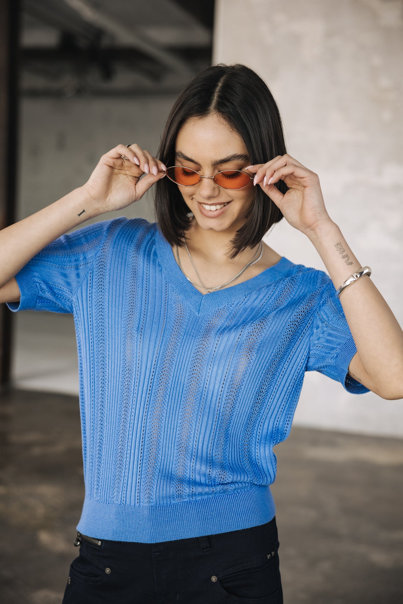 

Camiseta calada Mujer Polane Rib granada sky | Freeman T. Porter
