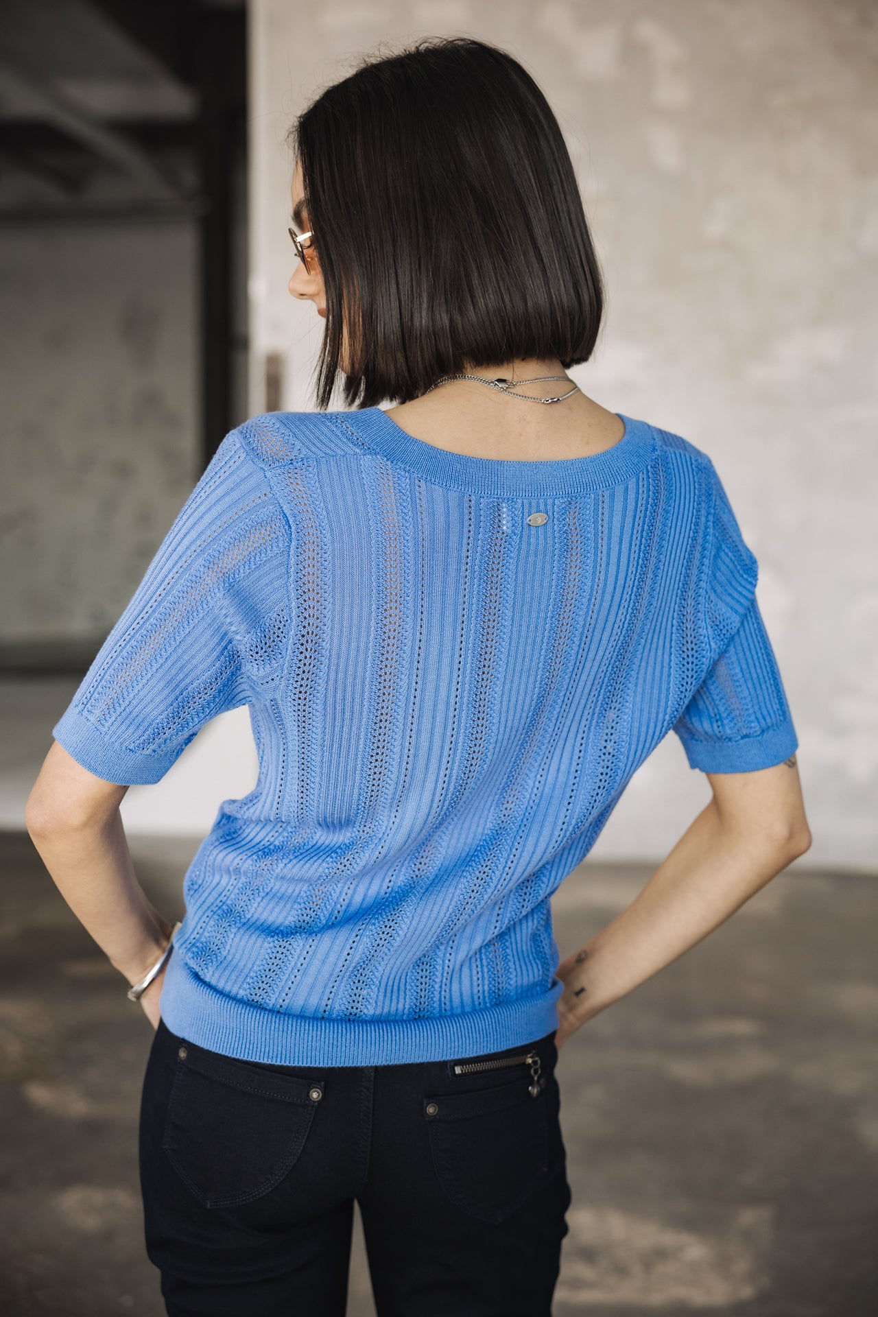 

Camiseta calada Mujer Polane Rib granada sky | Freeman T. Porter