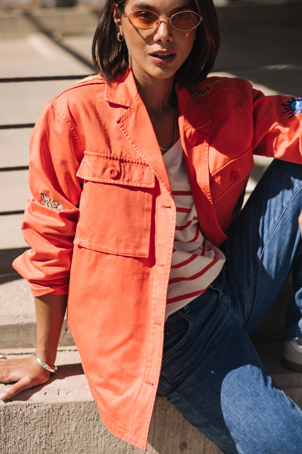 

Sobrecamisa con parches Mujer Venty Summer Patches cayenne | Freeman T. Porter