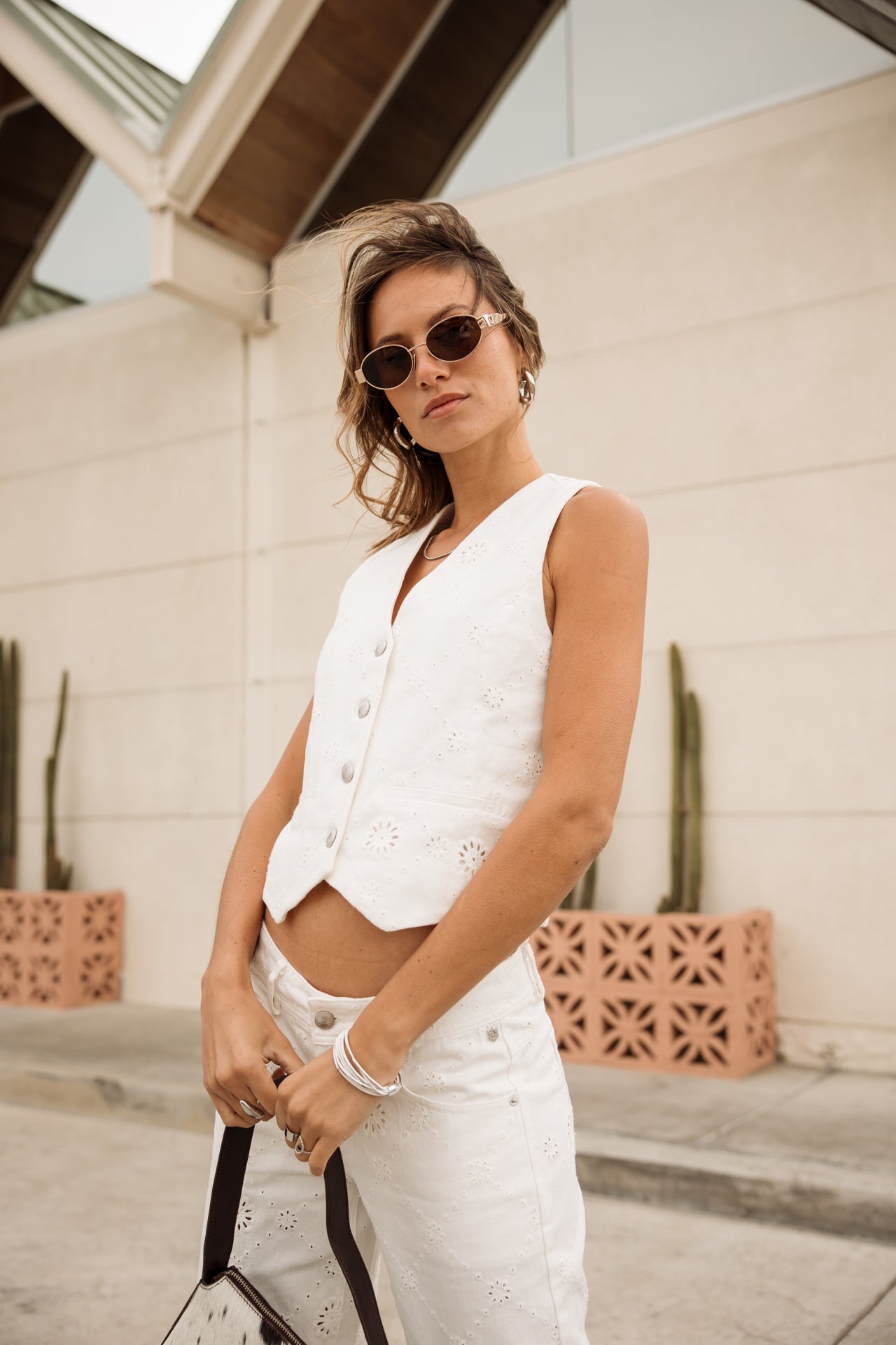 Jeans Chaleco Blanco Outfit Con Chaleco Sastre Chaleco Blanco