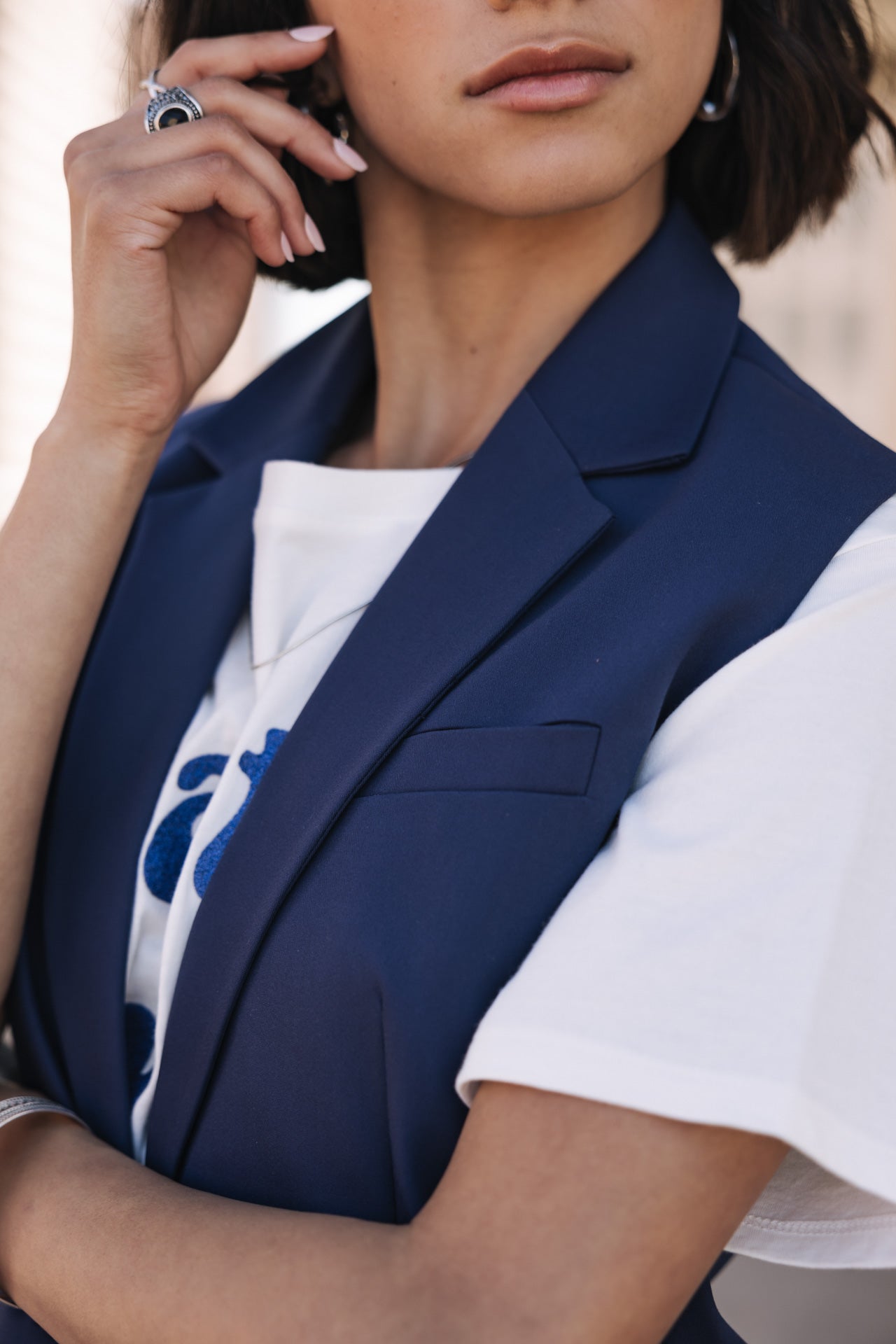 

Sleeveless blazer Woman Sandra Polyneo Light indigo | Freeman T. Porter