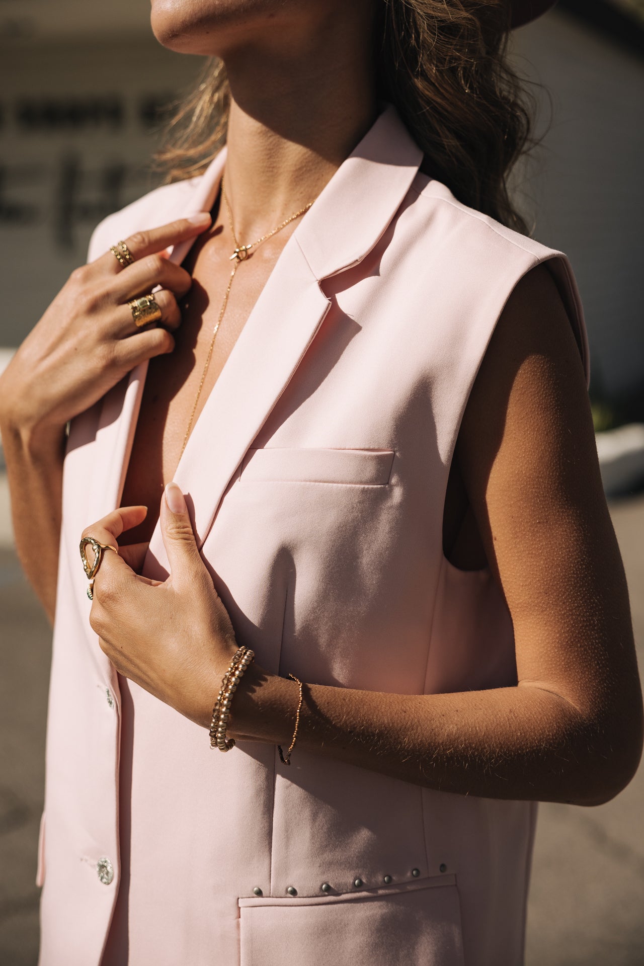 

Blazer sin mangas Mujer Sandra Polyneo Light light pink | Freeman T. Porter