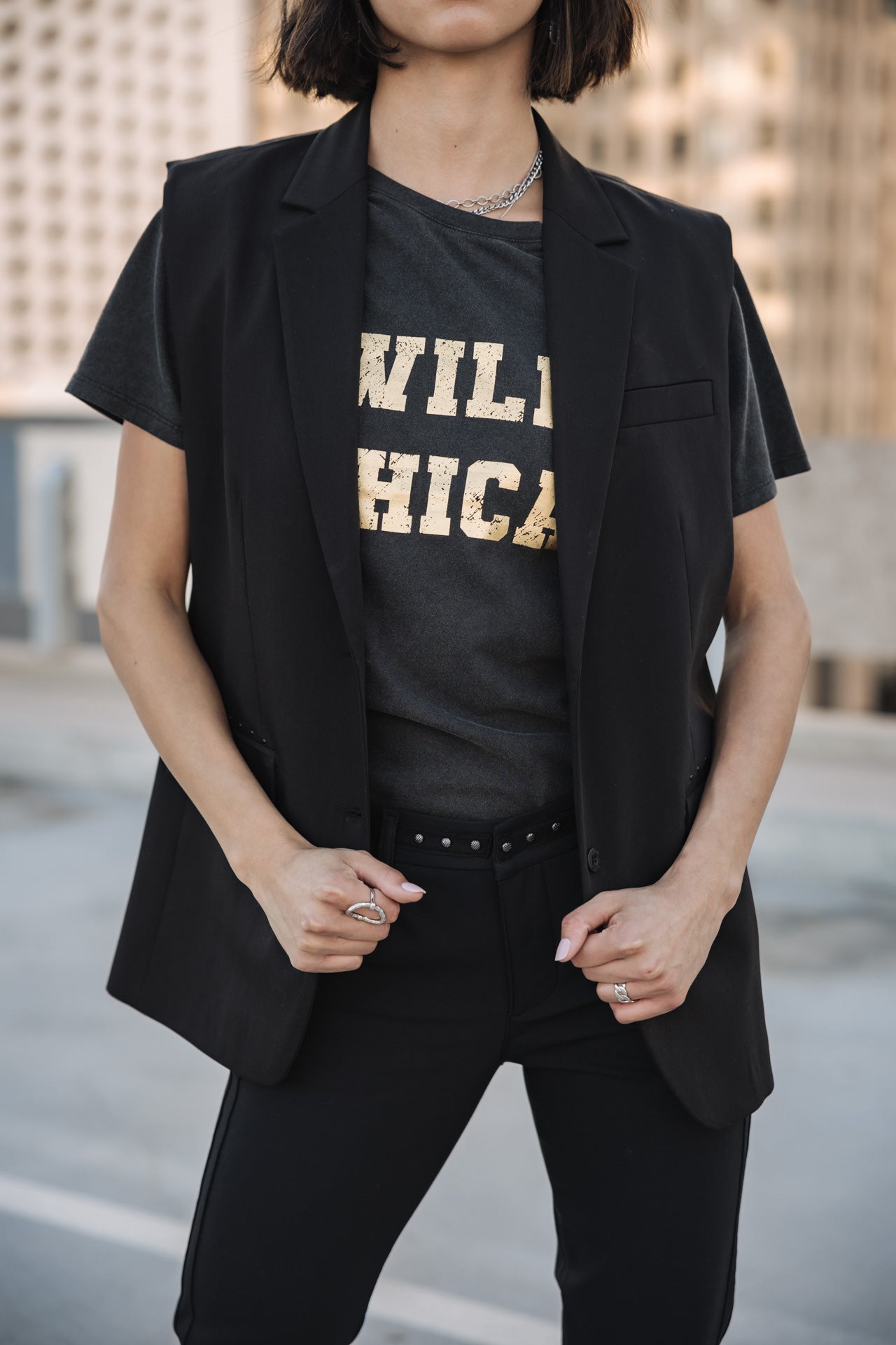 

Sleeveless blazer Woman Sandra Polyneo black | Freeman T. Porter