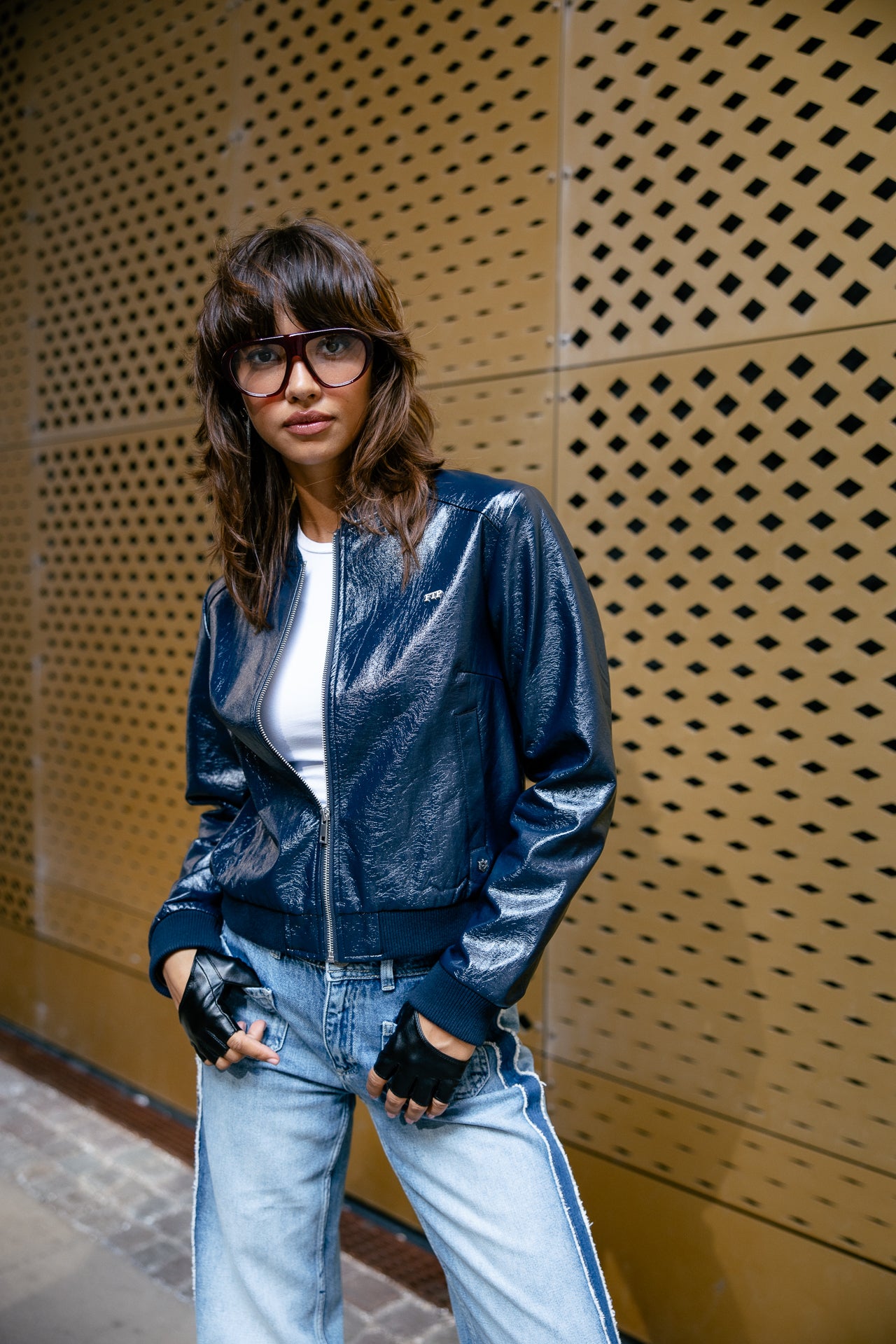   
            

Bomberjack van kunstleer Dames Velona Vynil dark navy | Freeman T. Porter
          