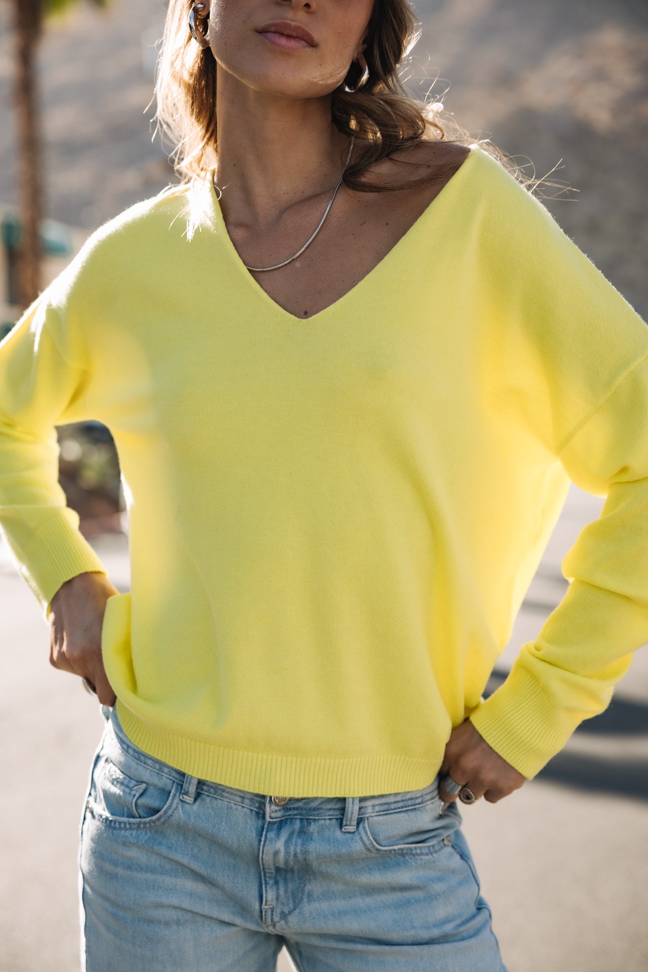 

Pull col V Femme Isabel Summer flashy yellow | Freeman T. Porter