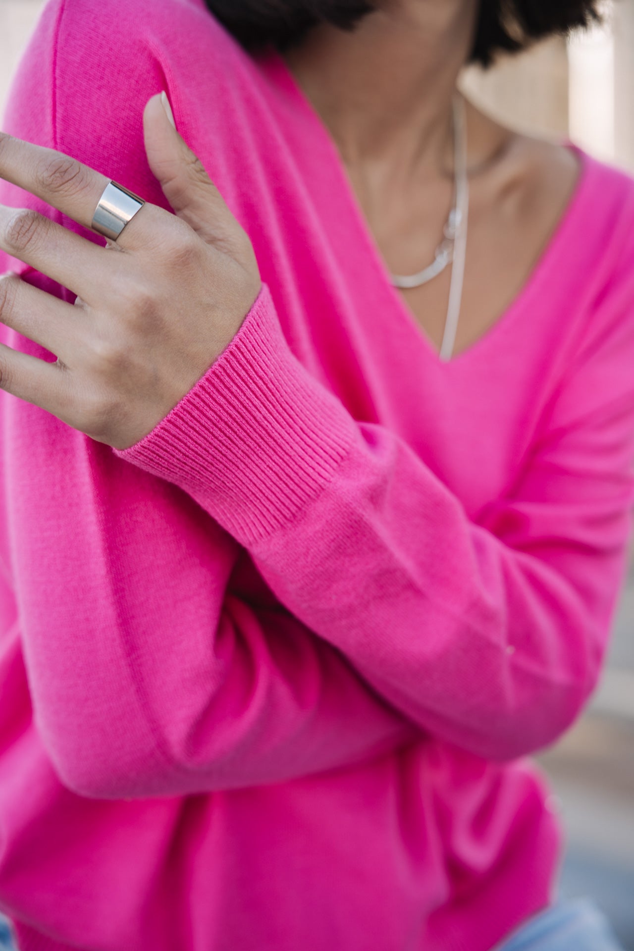 

V-neck sweater Woman Isabel Summer electric fushia | Freeman T. Porter