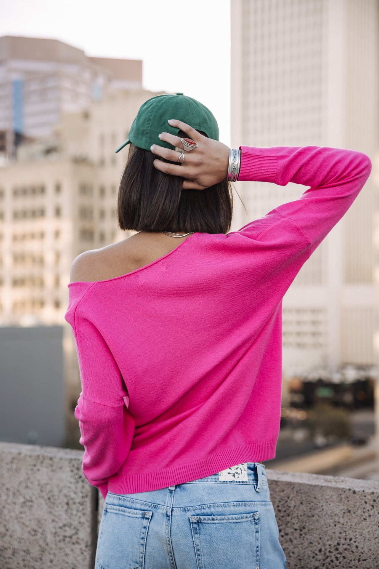 

V-neck sweater Woman Isabel Summer electric fushia | Freeman T. Porter