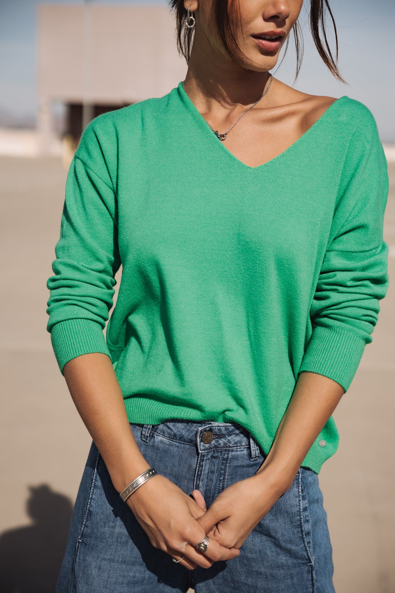 

Pullover mit V-Ausschnitt Frau Isabel Summer ming green | Freeman T. Porter