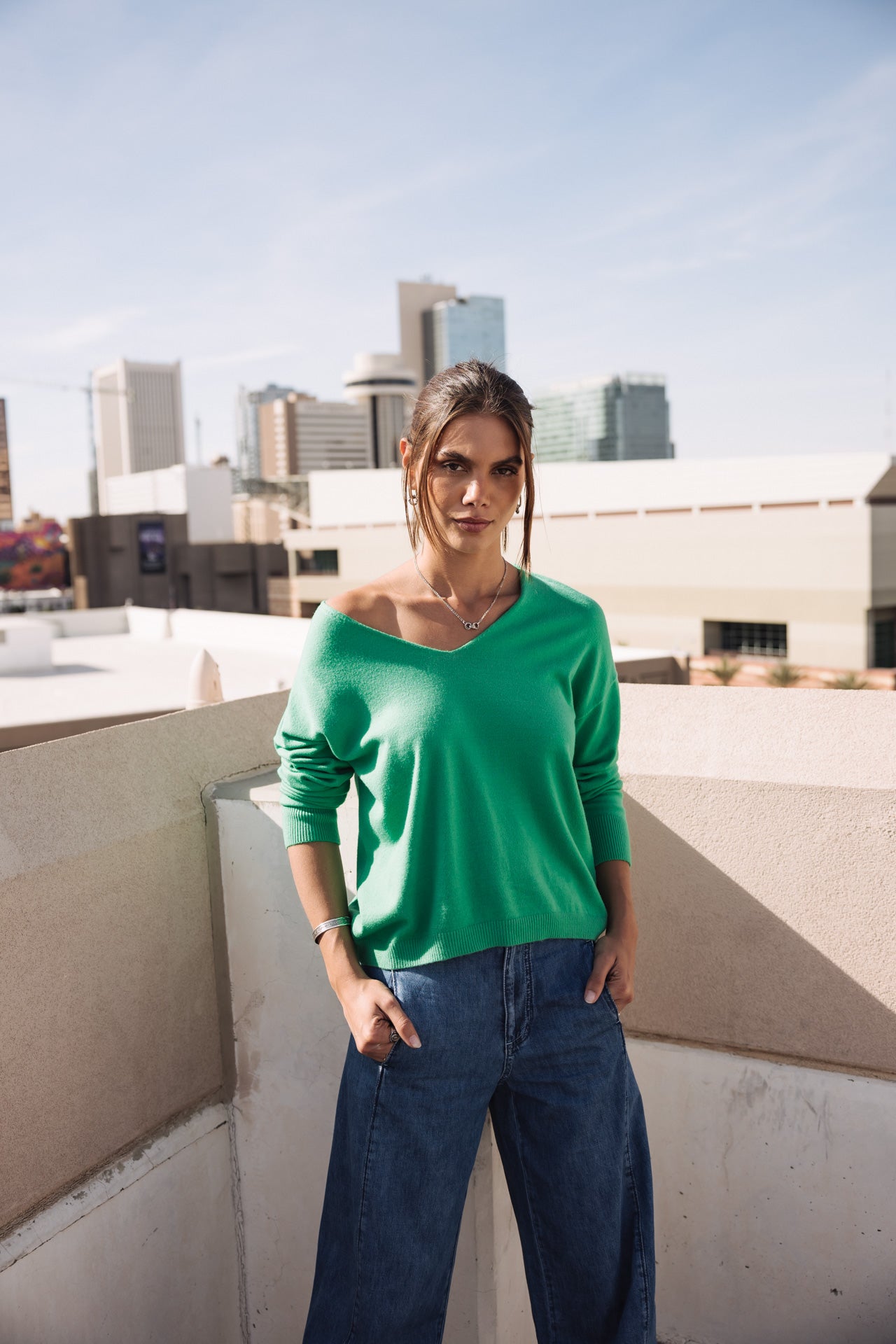 

Pullover mit V-Ausschnitt Frau Isabel Summer ming green | Freeman T. Porter