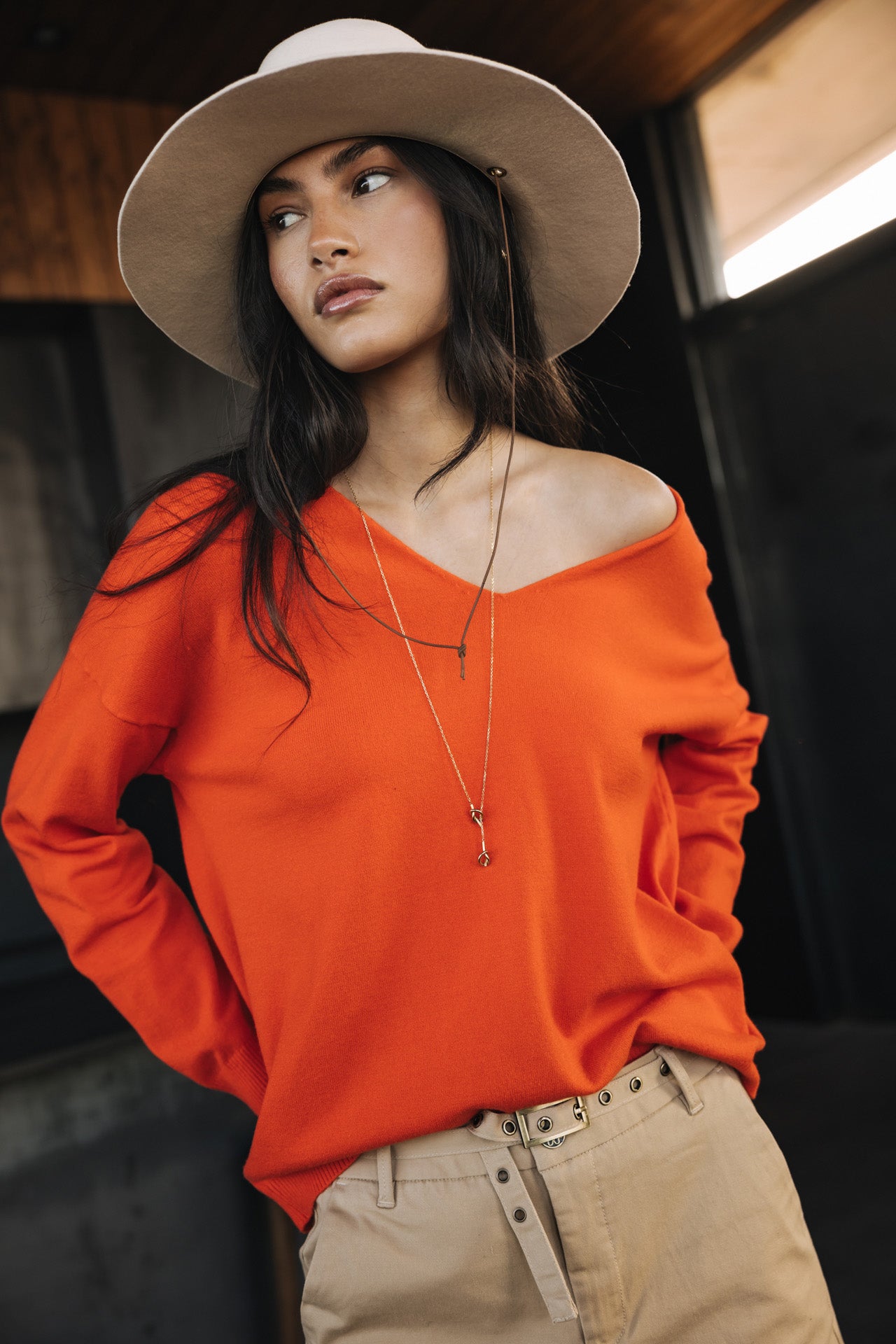 
              

Pull col V Femme Isabel Summer orange | Freeman T. Porter
            