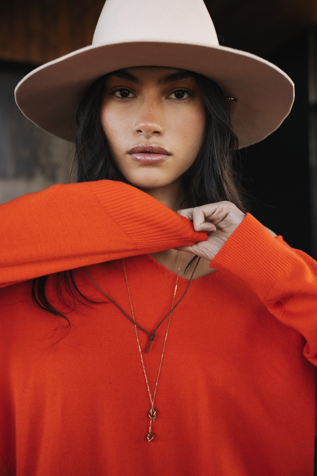 

Jersey con cuello en V Mujer Isabel Summer orange | Freeman T. Porter