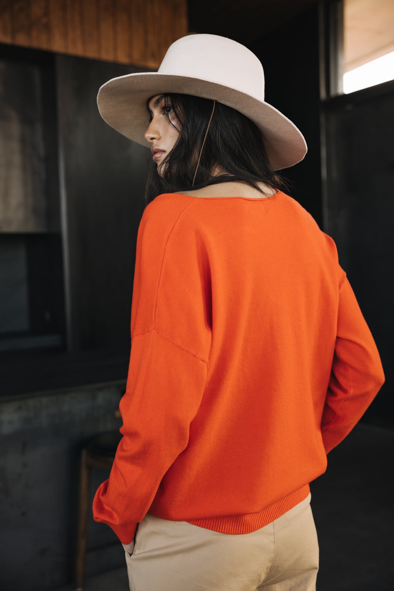 

Jersey con cuello en V Mujer Isabel Summer orange | Freeman T. Porter