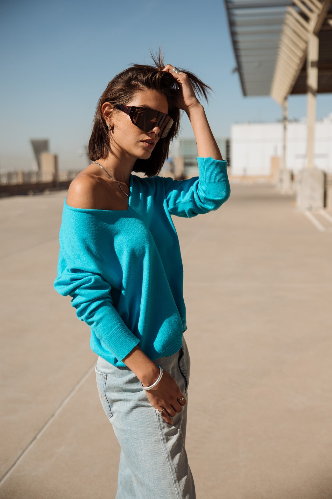 

Jersey con cuello de pico Mujer Isabel Summer blue atoll | Freeman T. Porter