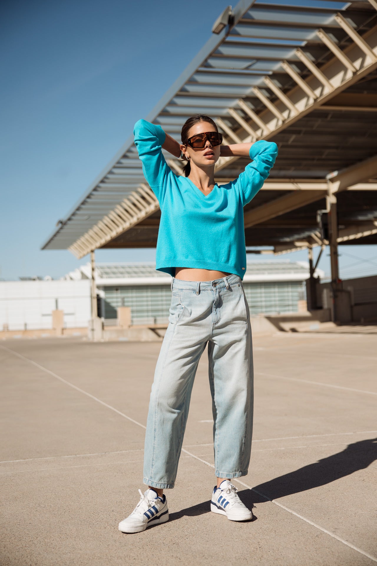 

Jersey con cuello de pico Mujer Isabel Summer blue atoll | Freeman T. Porter