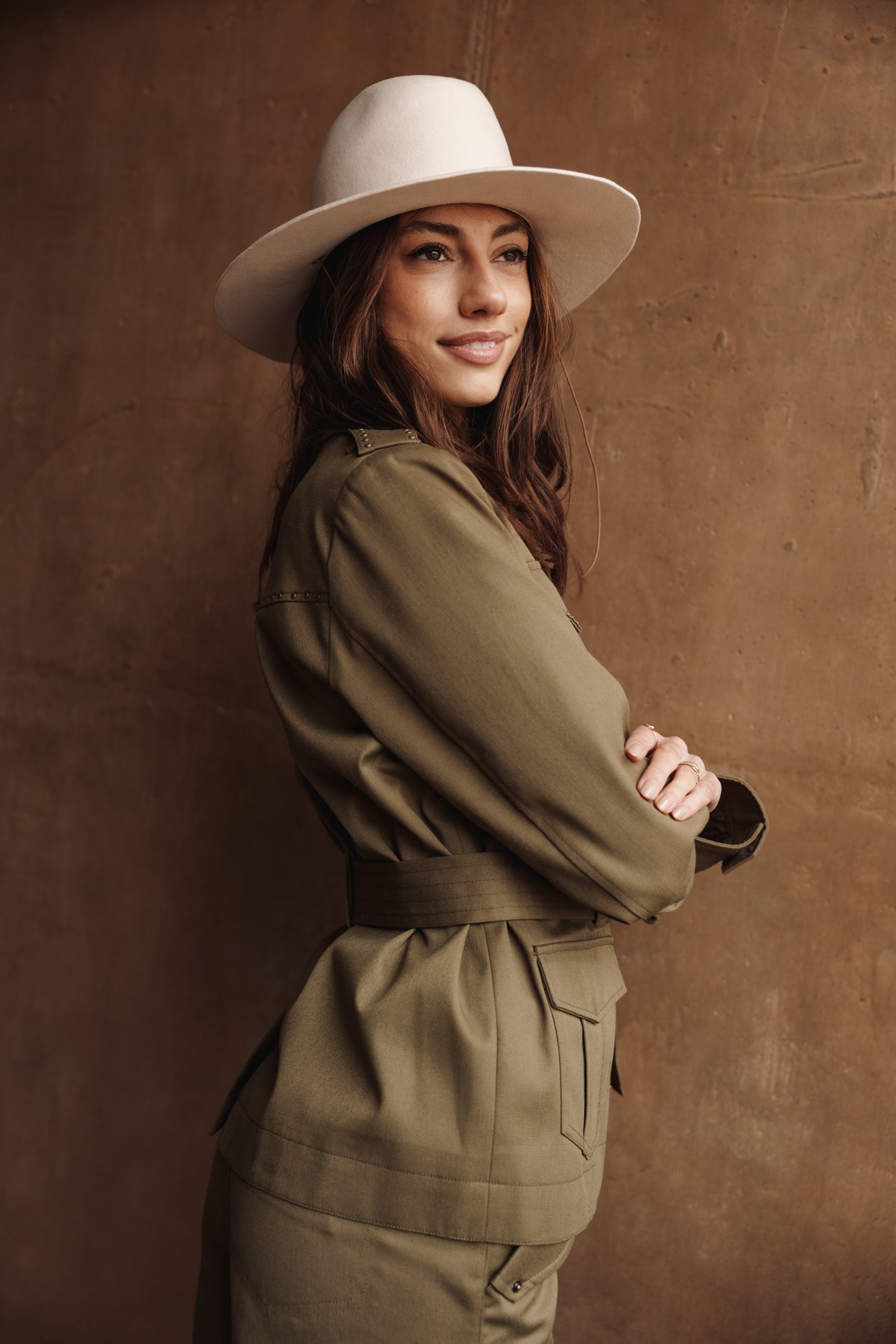 

Saharienne ceinturée Femme Verane dark olive | Freeman T. Porter